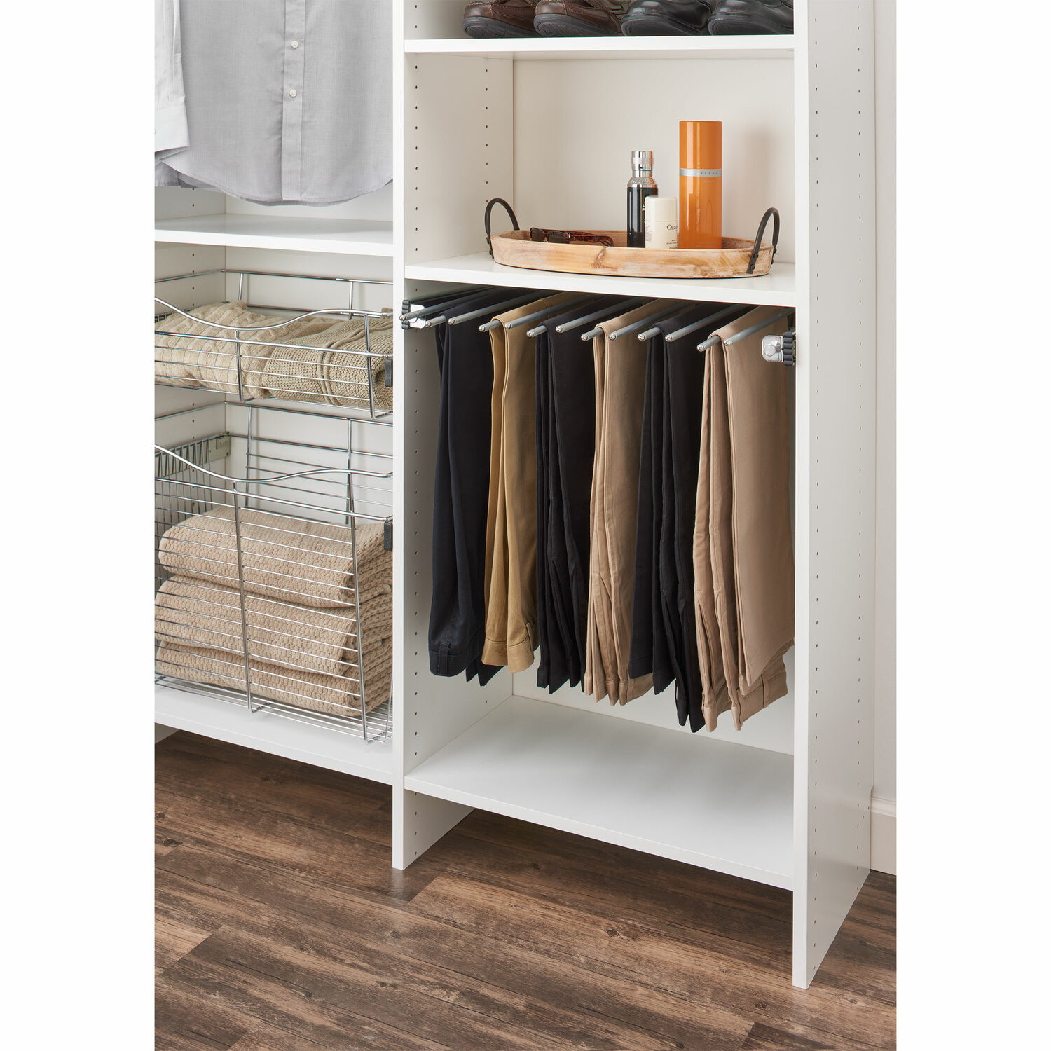 Lynk Steel Clothing Rack with 14 Large Hooks, 3-Tier Hook Rack for