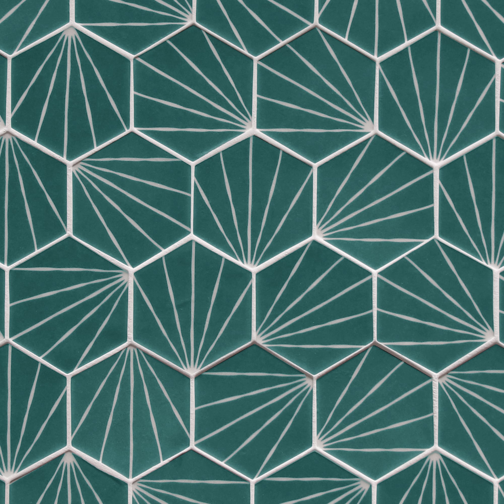 SUNWINGS HEXART-GRE-10 Green 10-in x 12-in Matte Recycled glass Cement look Hexagon Mosaic Floor and Wall Tile ( 8.86-sq ft Carton