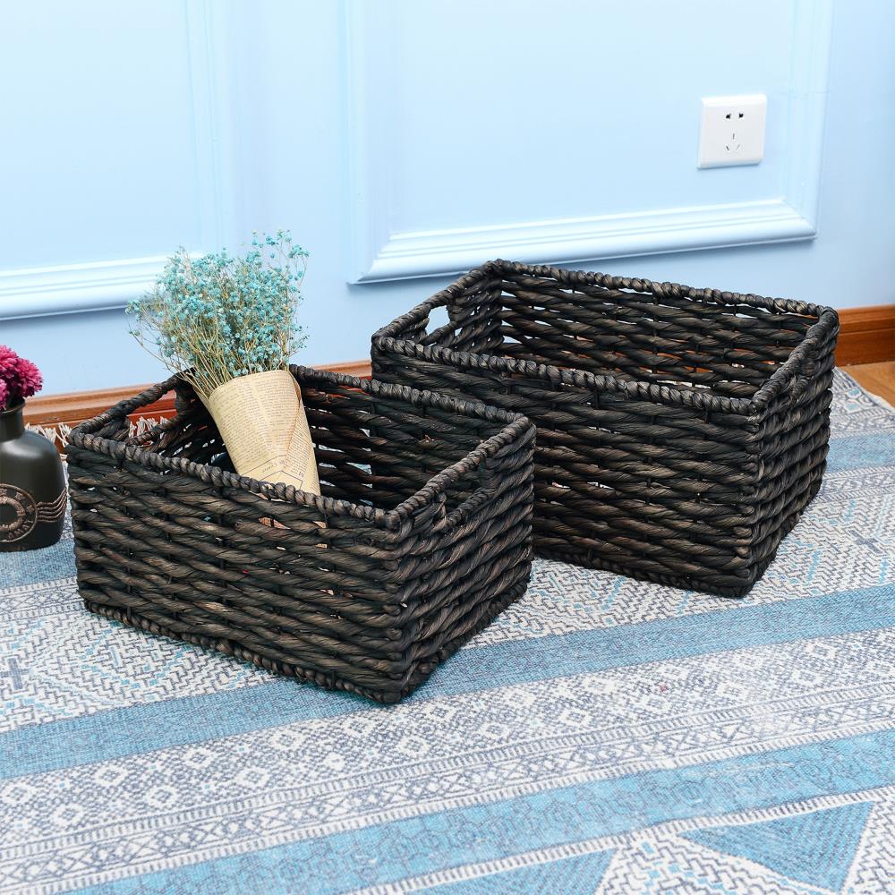 Hastings Home 2-Pack Hastings Home Baskets 12-in W x 8-in H x 16-in D Brown  Wicker Basket in the Storage Bins & Baskets department at