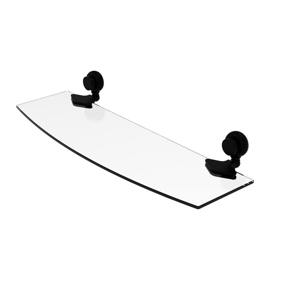 Allied Brass 433T/18-BKM Venus Matte Black Wall mount Bathroom Shelf ( 18-in x 2-in x 5-in )