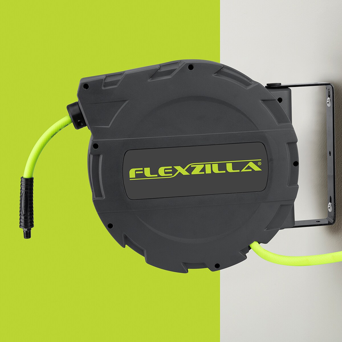 Flexzilla Enclosed Plastic Retractable Air Hose Reel, 3/8-in x 30