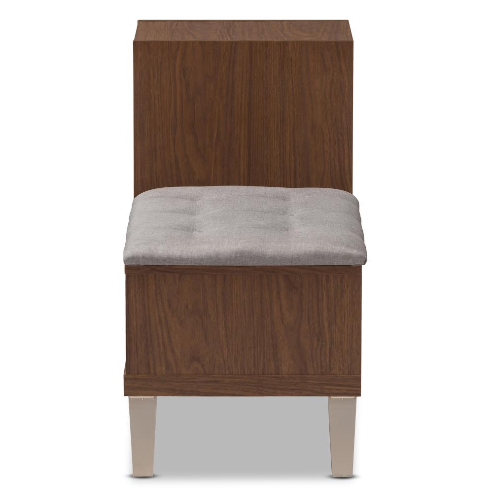 Baxton Studio Arielle Modern Walnut Storage Bench with Storage