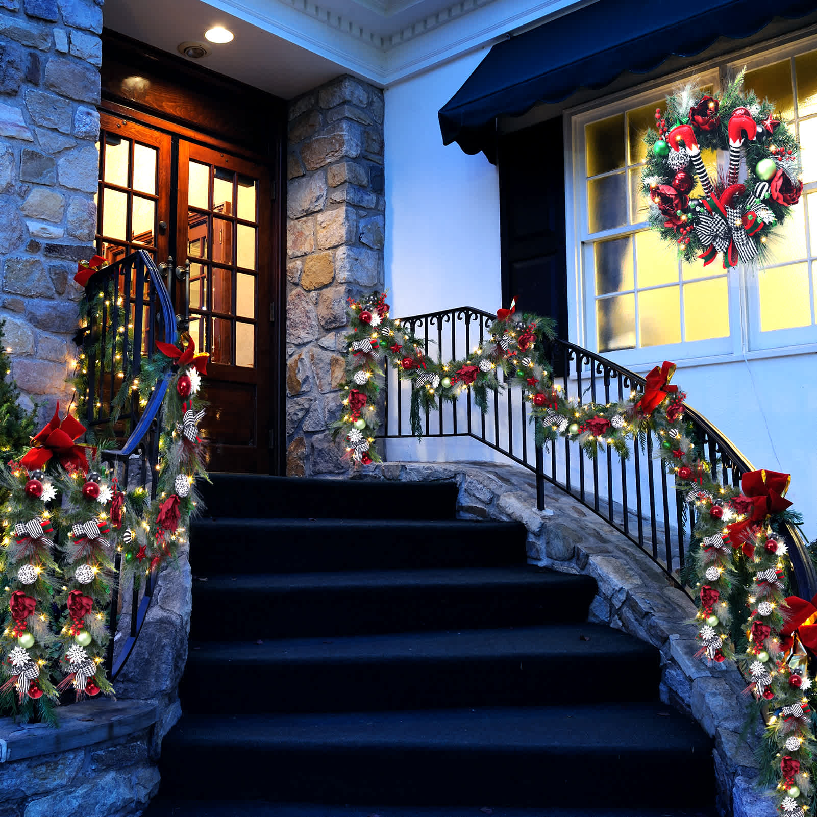 Qeetex JXNAG-PHO-0RCHKNA8 Artificial-Christmas-Garland - View #2