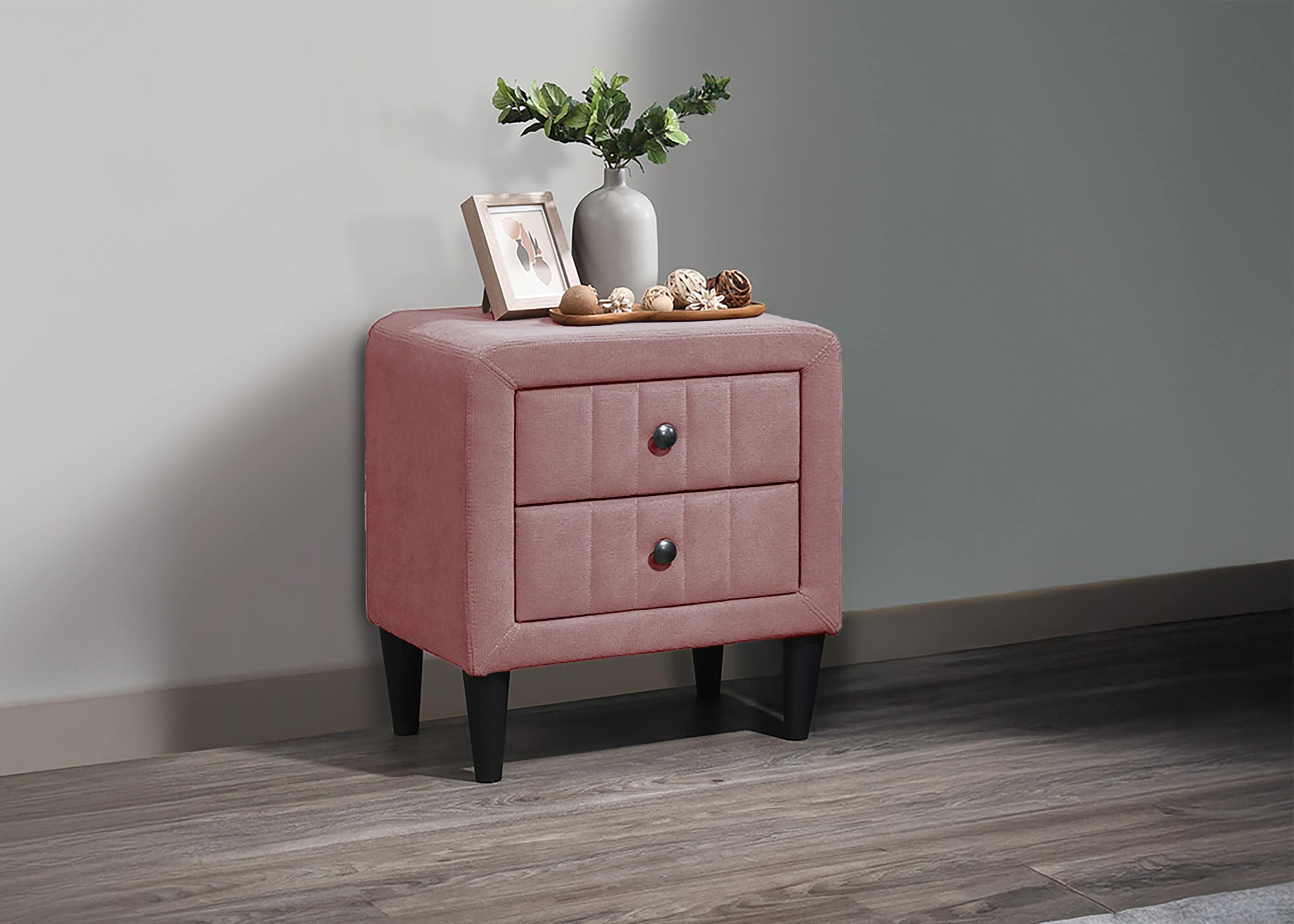 ZAKLOOP Nightstand 21x22x16 Pink Particleboard Freestanding Linen Cabinet