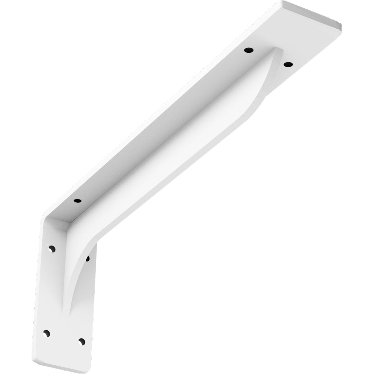 Ekena Millwork BKTM02X14X05EBPWH Embrey 14-in x 2-in x 5.25-in Primed Steel Countertop support bracket