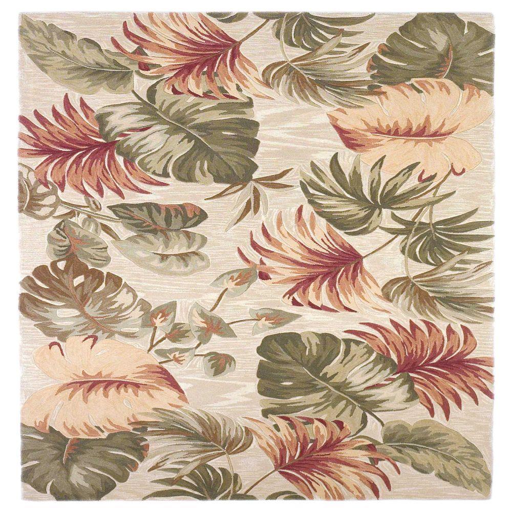 HomeRoots 350434 Bernadette 2 X 11 (ft) Wool Natural Indoor Floral/Botanical Runner Rug