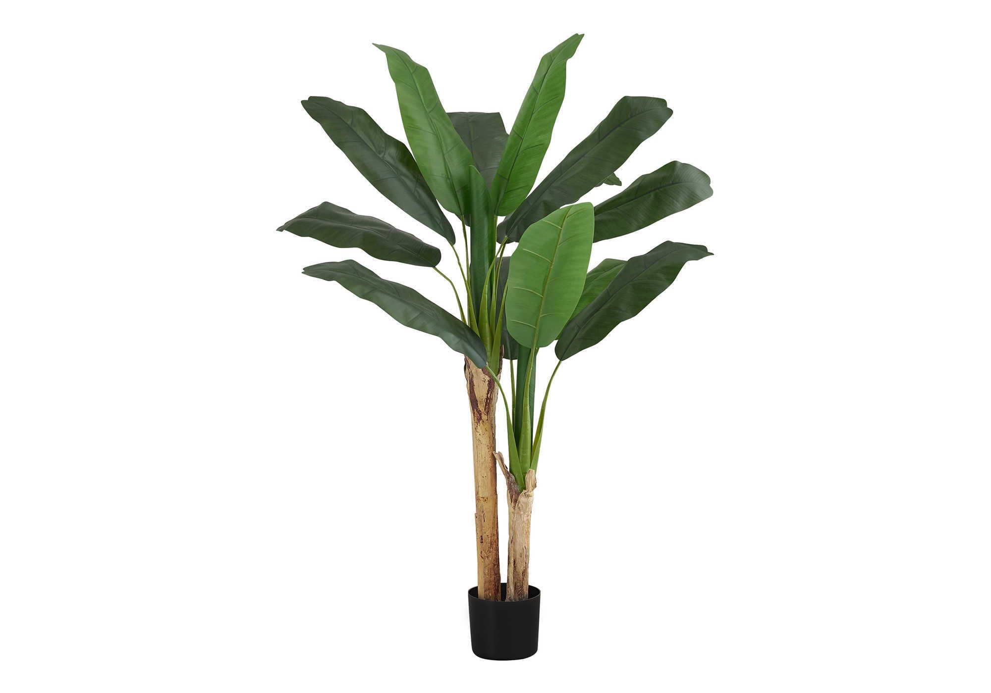 Vynxaria  55 in Artificial Banana Tree in Black Pot Green Real Touch Faux Potted Floor Plant Indoor Home Office Decorative Tree