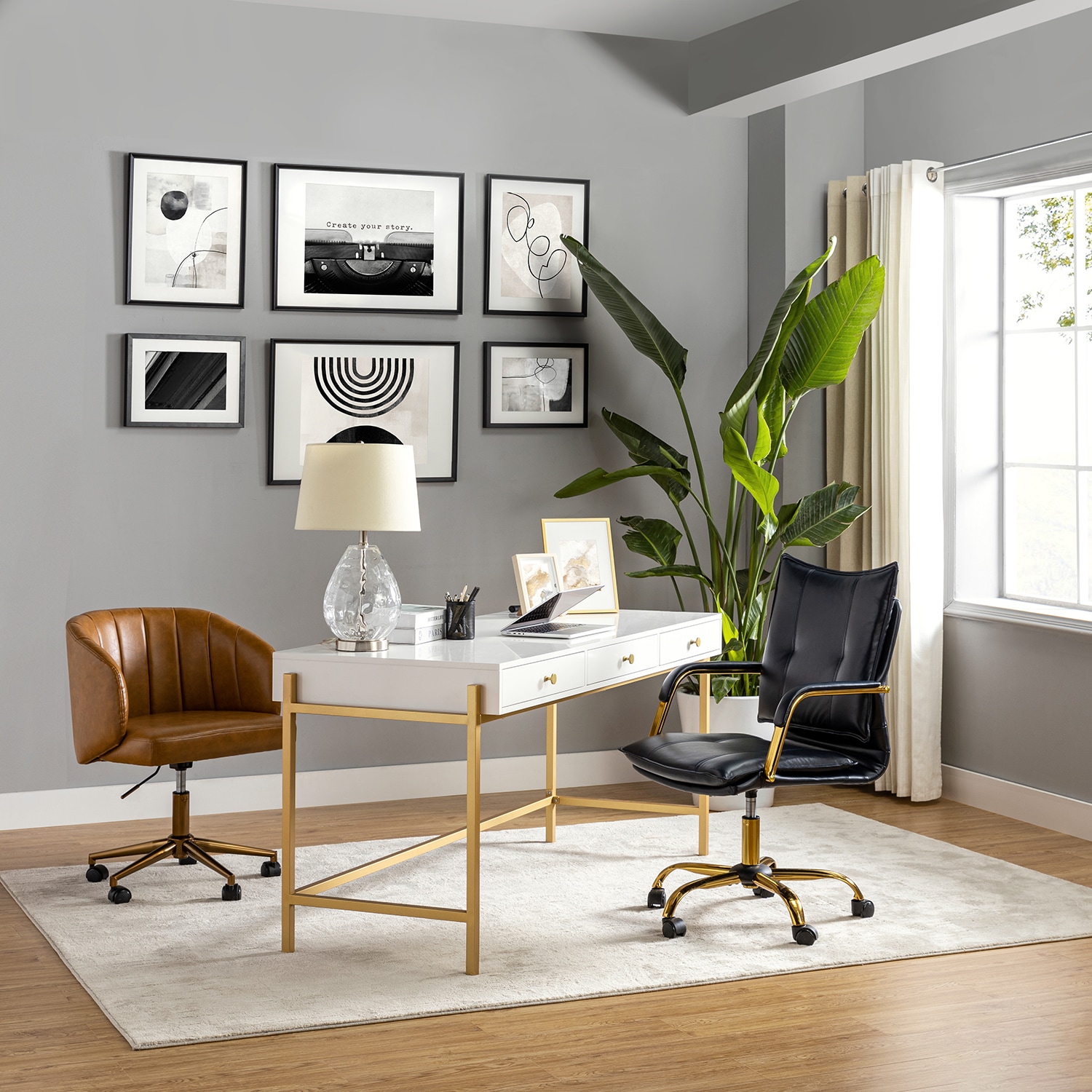 14 Karat Home OFHT0417-NAVY Office-Chairs - View #3
