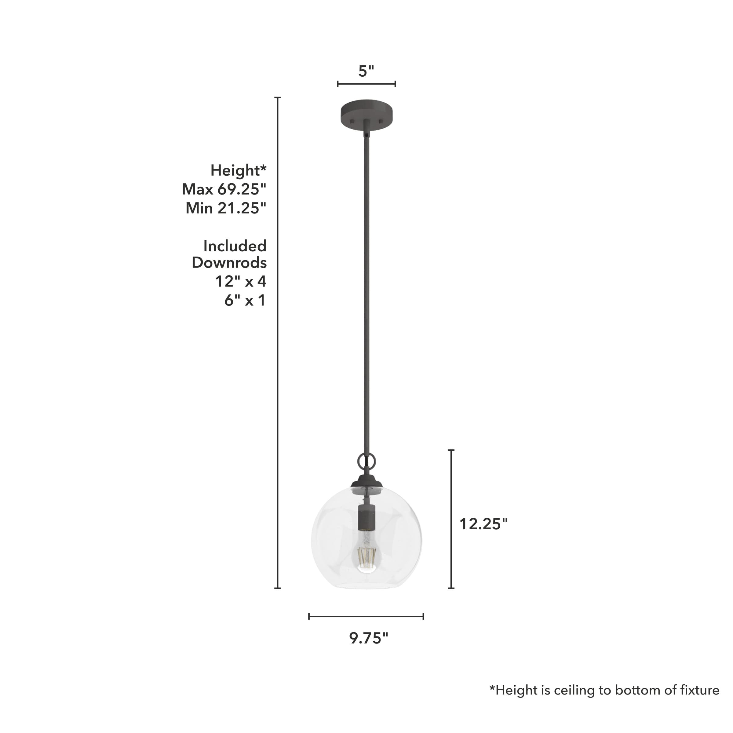Noble Bronze Glass Globe Pendant Light with LED
