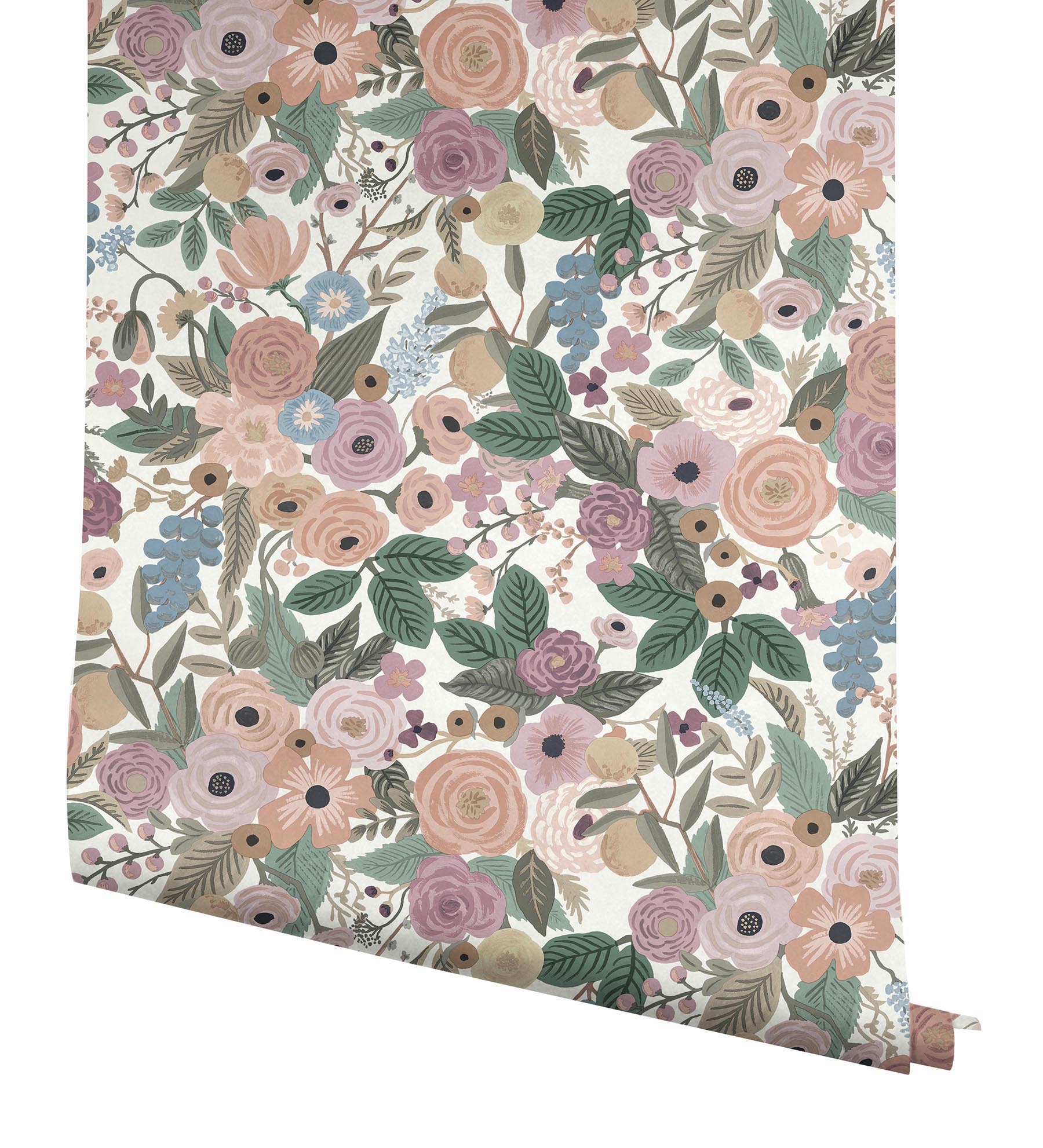 Rifle Paper PSW1483RL 45-Sq. Feet Blush Multi Non-woven Floral Self-adhesive Peel and Stick Wallpaper