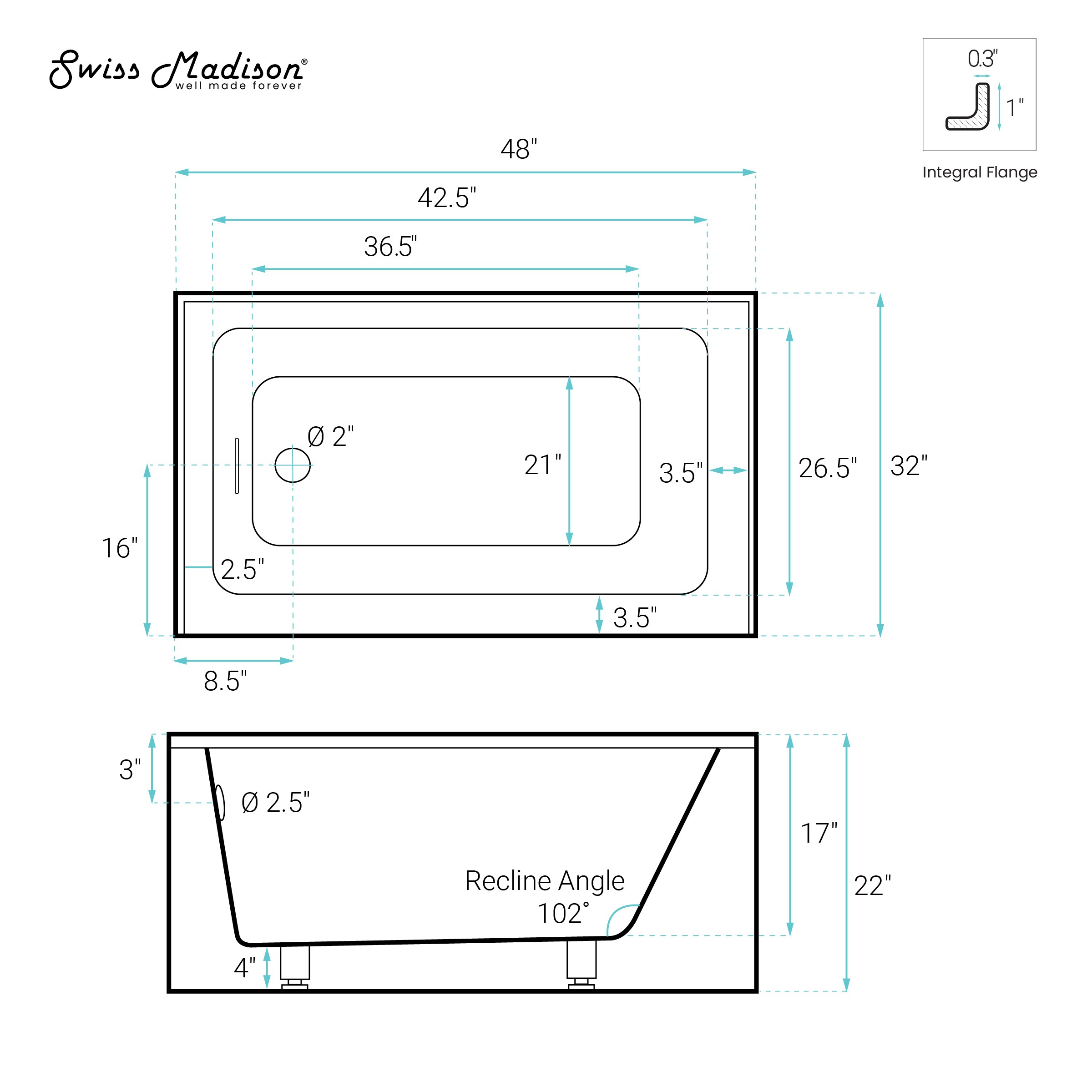 Swiss Madison SM-25-APLAU43GW bathtubs - View #6