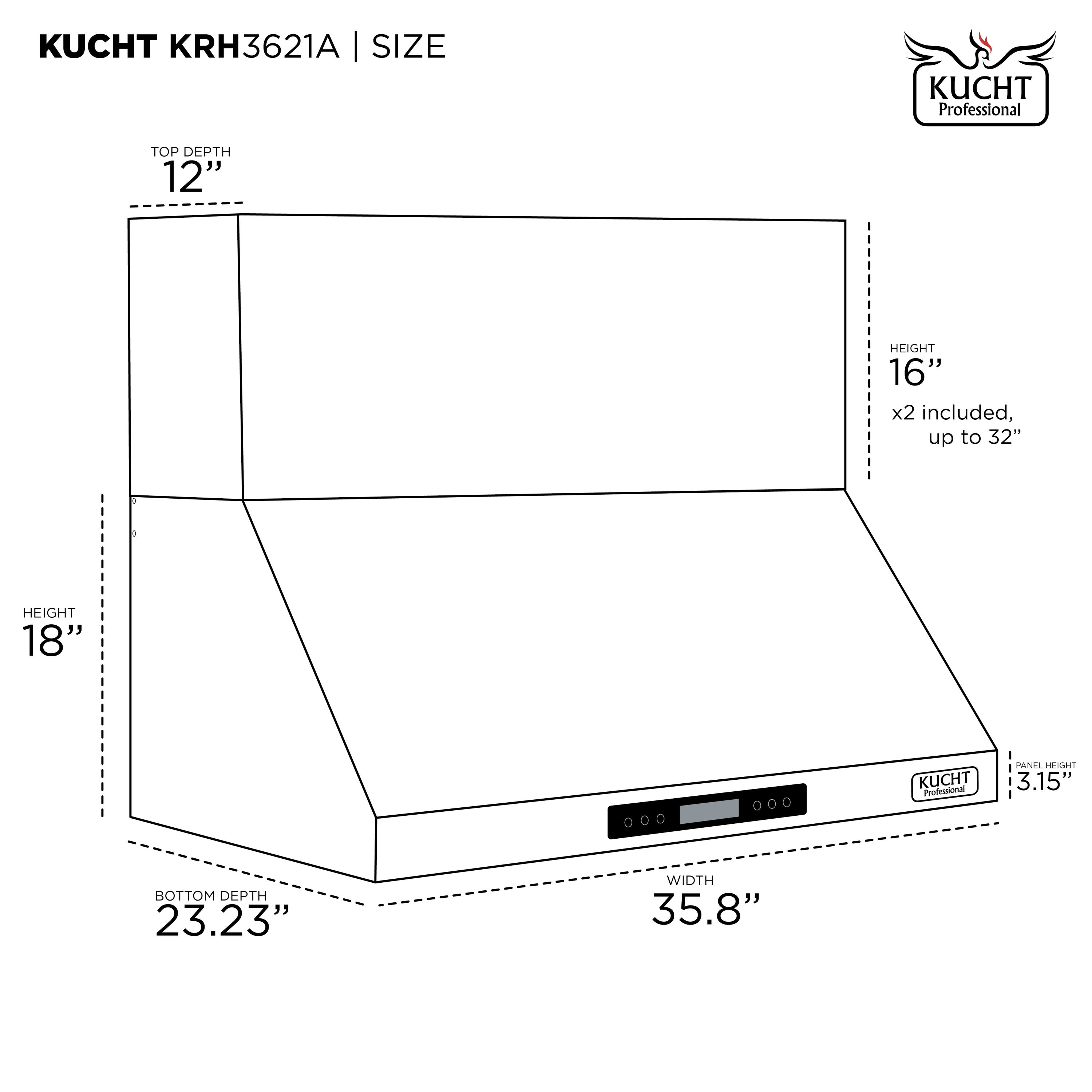 Kucht KRH3621A Wall-Mounted-Range-Hoods - View #8