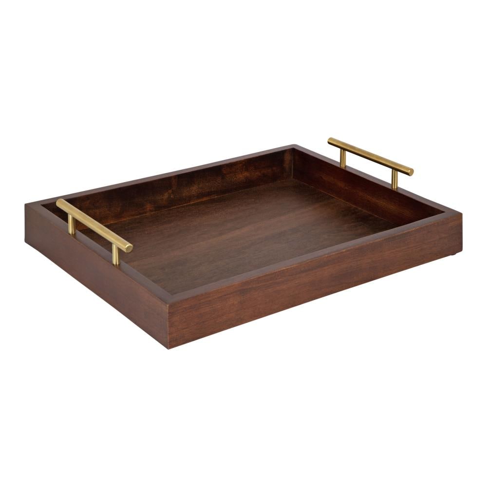 Kate and Laurel 15.5-in x 15.5-in Rustic Brown Serving Tray in the Serving  Trays & Caddies department at