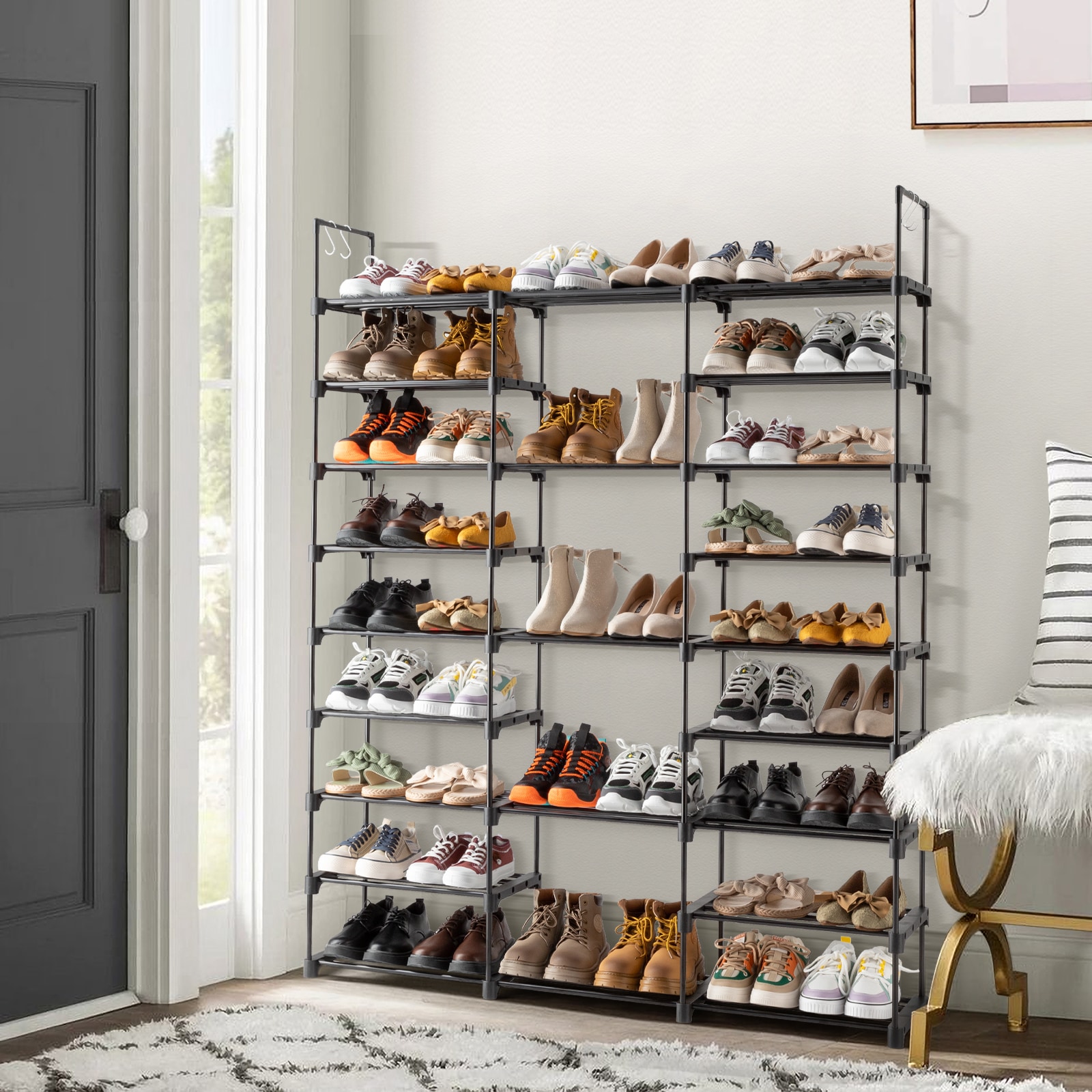 Freestanding Shoe Cabinet, 9-Tier 40-45 Pairs Shoe Storage