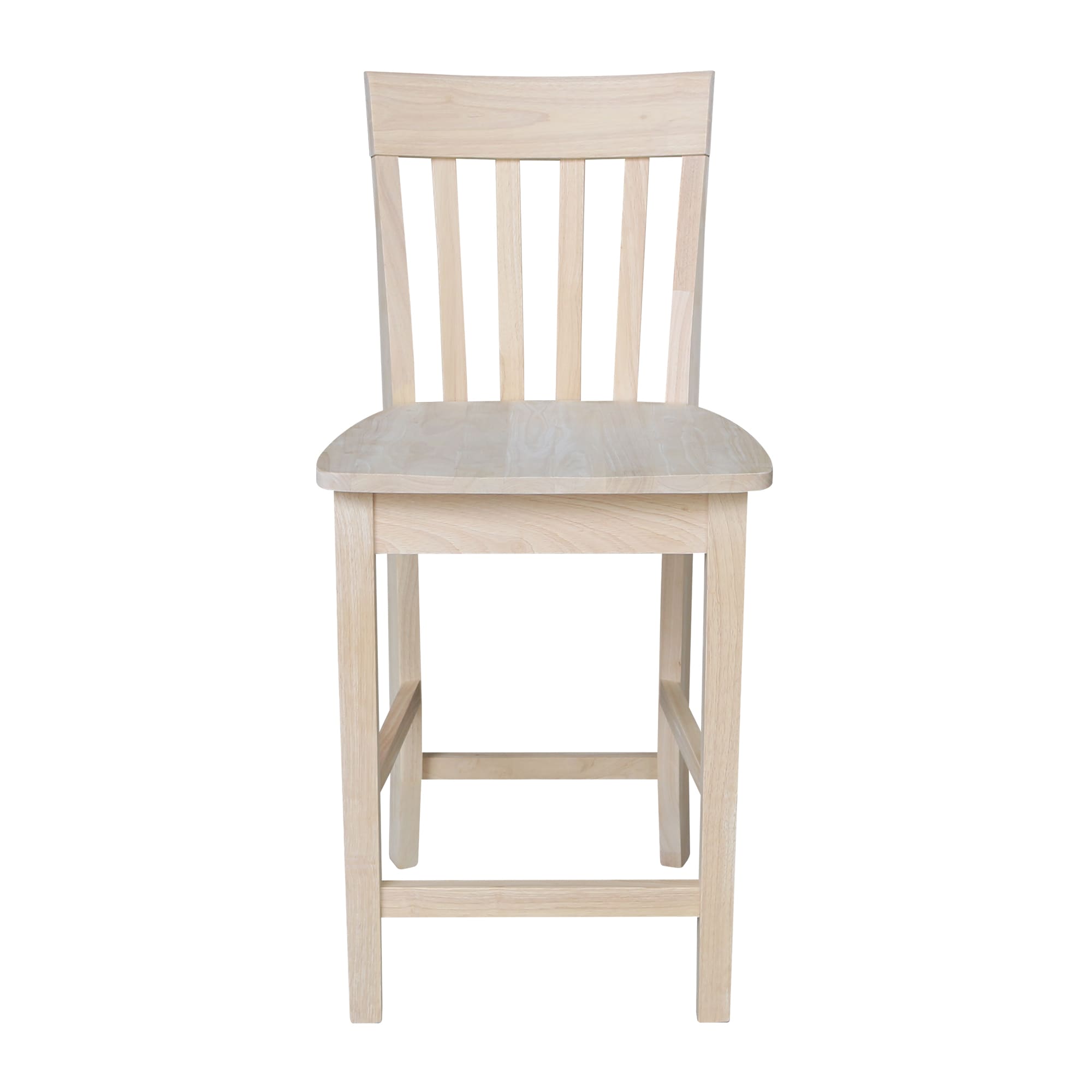 Brown Solid Wood 24" Slatback Stool