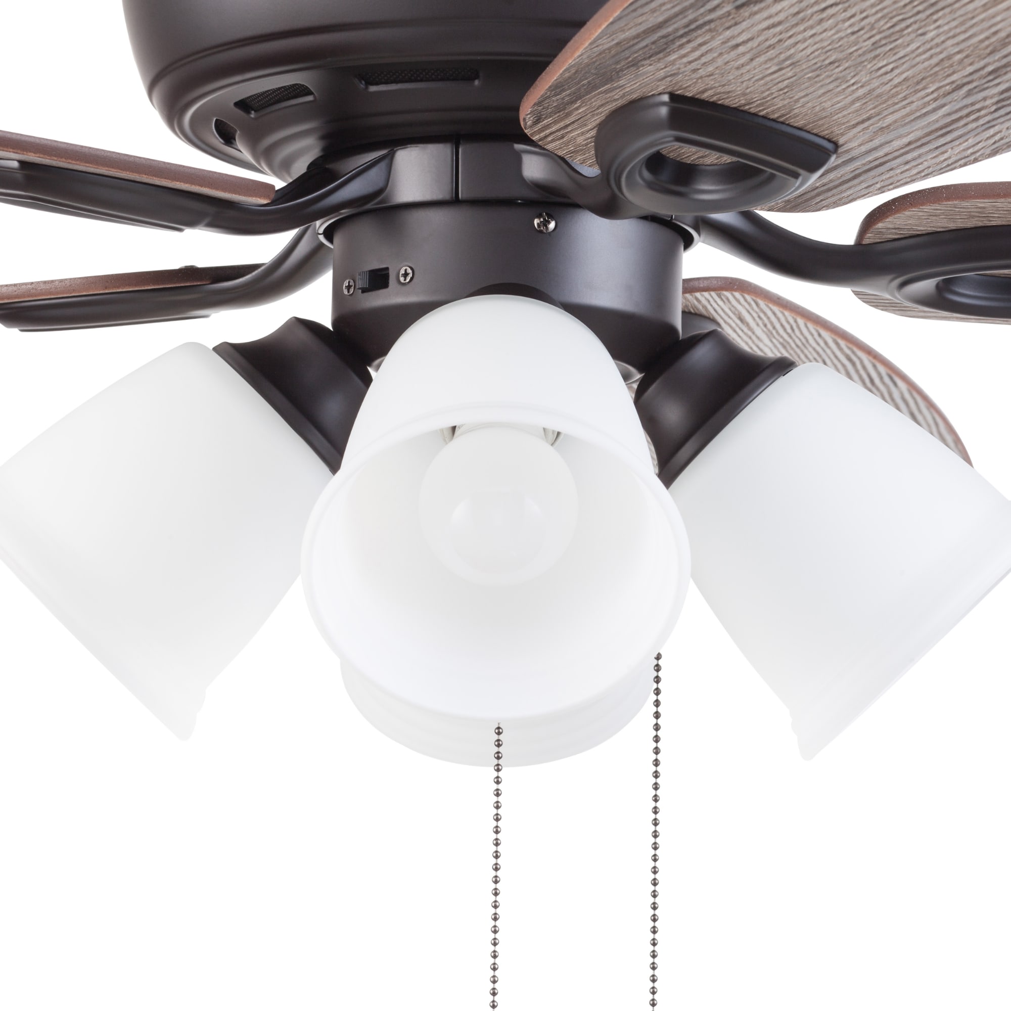 $159, 42 in. factory Indoor Integrated LED Retro 3-Speed Retractable Ceiling Fan with Li