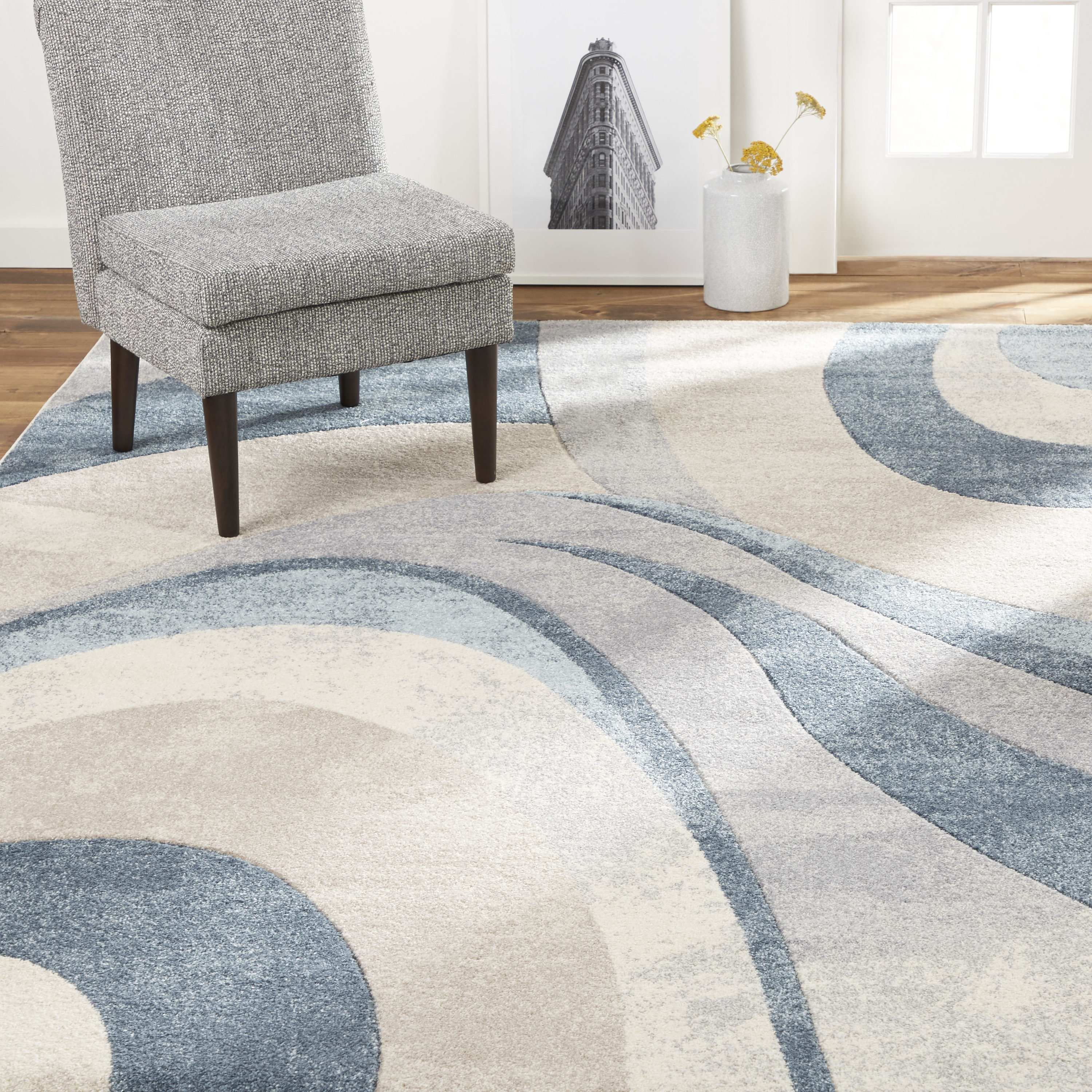 Home Dynamix Tribeca Slade 6 x 9 Blue Indoor Area Rug in the Rugs