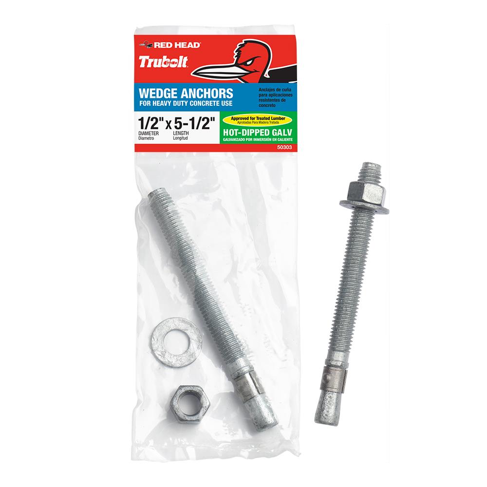 Red Head 50303 Trubolt 1/2-in x 5-1/2-in Concrete Wedge Anchors