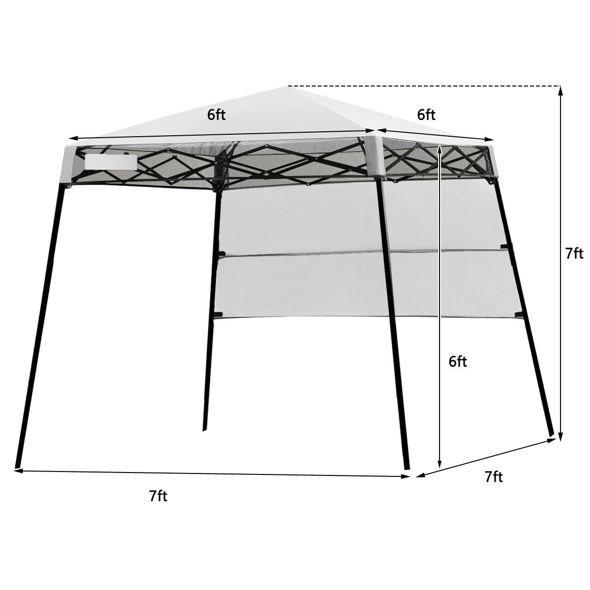 Clihome 7-ft x 7-ft Square White Pop-up Canopy CWCH-OP70298WH at Lowes.com