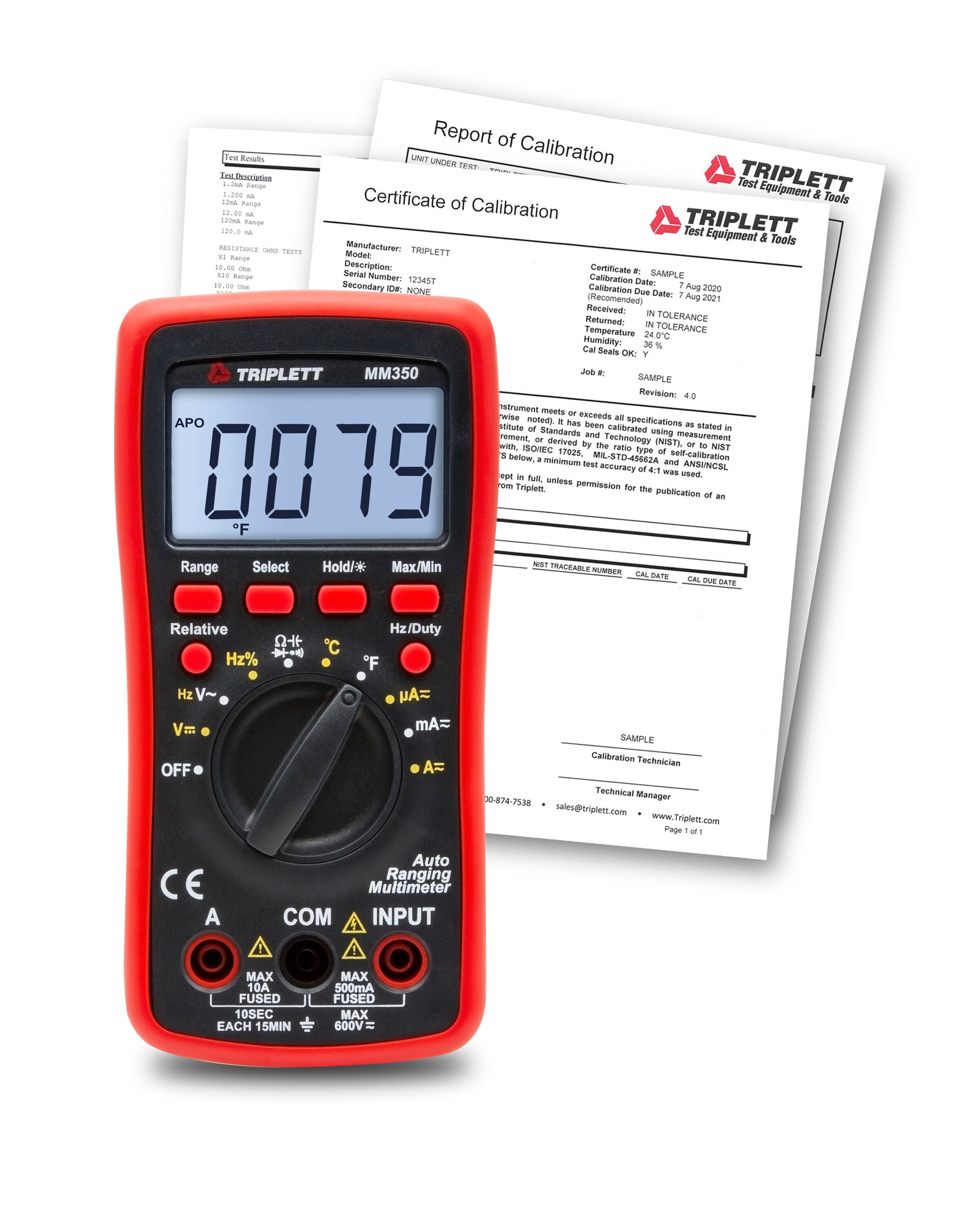 TRIPLETT MM350-NIST Lcd Display Multimeter 600V