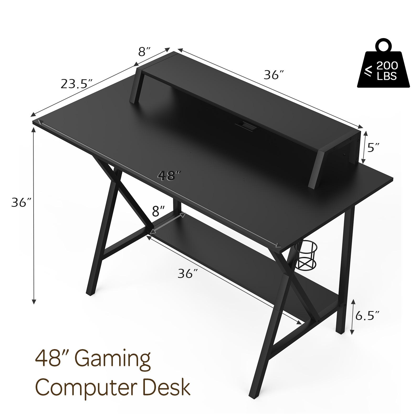 Goplus 29.5-in Black Modern/Contemporary Gaming Desk in the Desks  department at