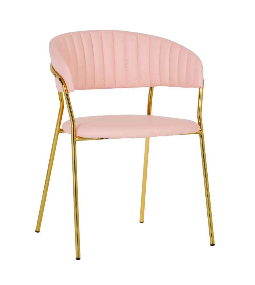 pink faux leather chair