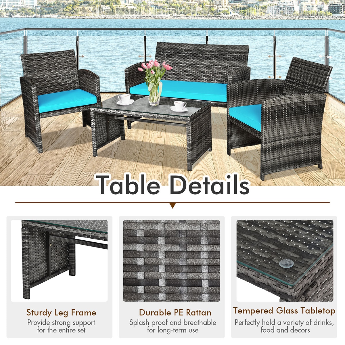 WELLFOR OUJ63238TU Patio-Conversation-Sets - View #3