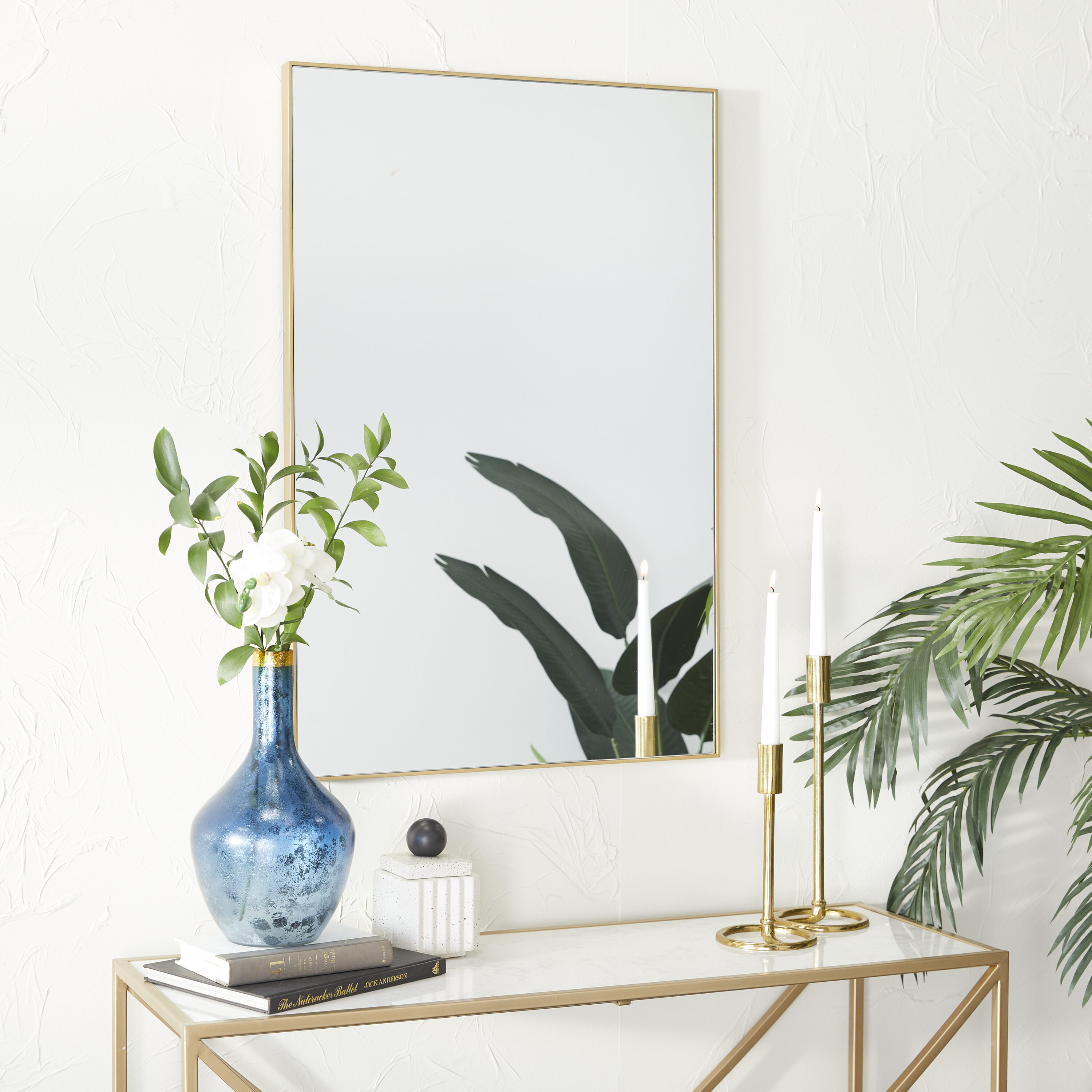 Grayson Lane 98556 24-Inches W x 36.0-Inches H Rectangle Gold Framed Wall Mirror