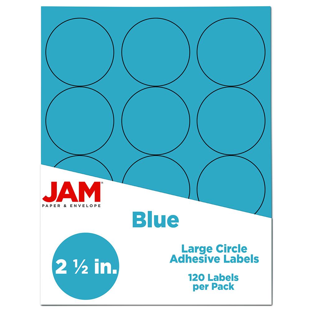 JAM Paper 337129602 Mailing/Shipping/Address Labels 2-in x 2-in Blue Sticky Notes