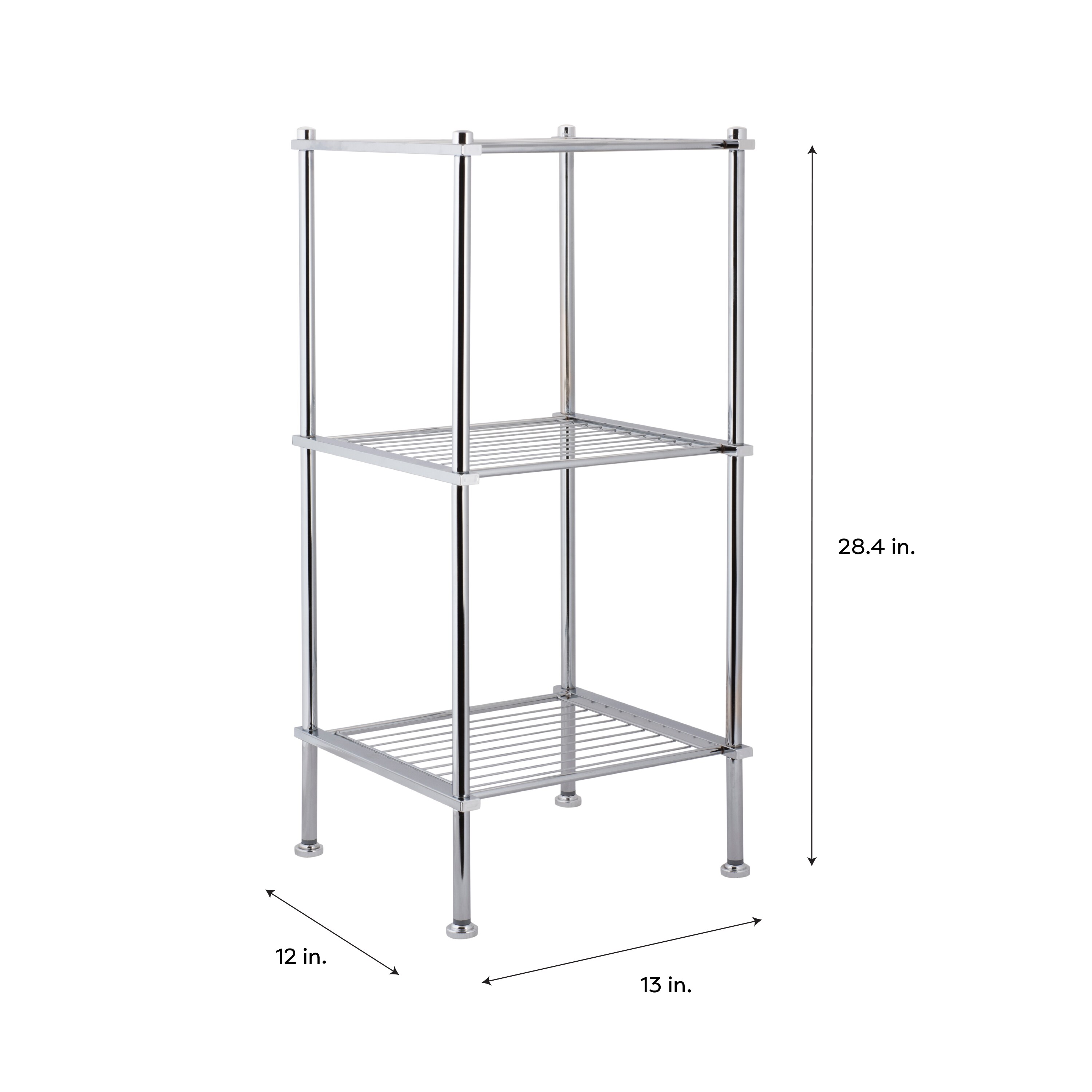 Organize It All Metro Chrome 3-Tier Steel Freestanding Bathroom