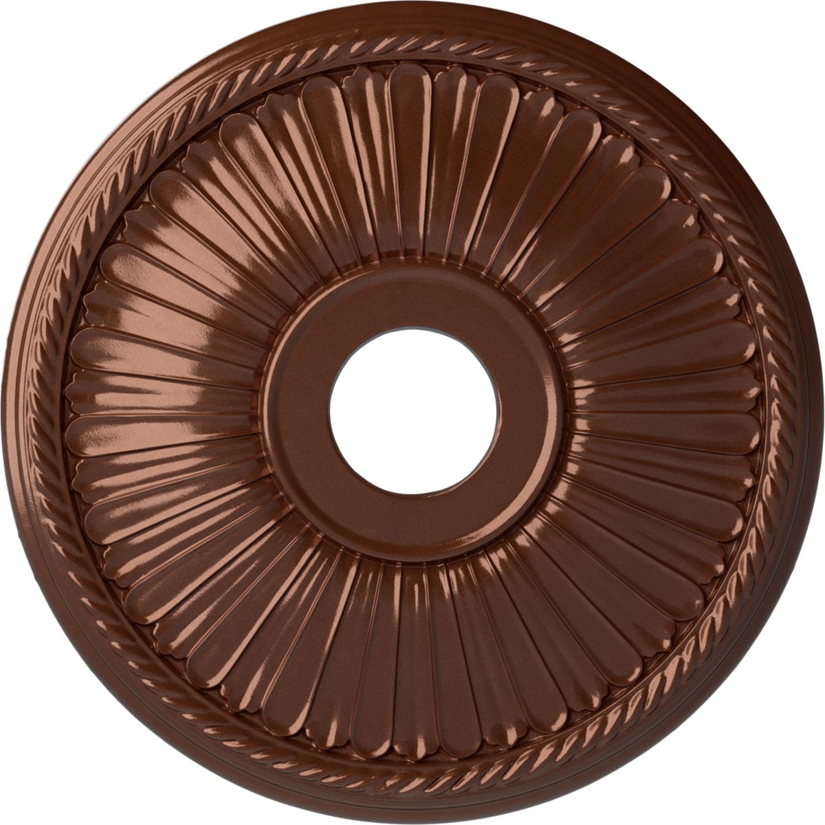 Ekena Millwork CM20BE1CPS Berkshire 20.125-in W x 20.125-in L Painted Copper Penny Polyurethane Whole Ceiling Medallion