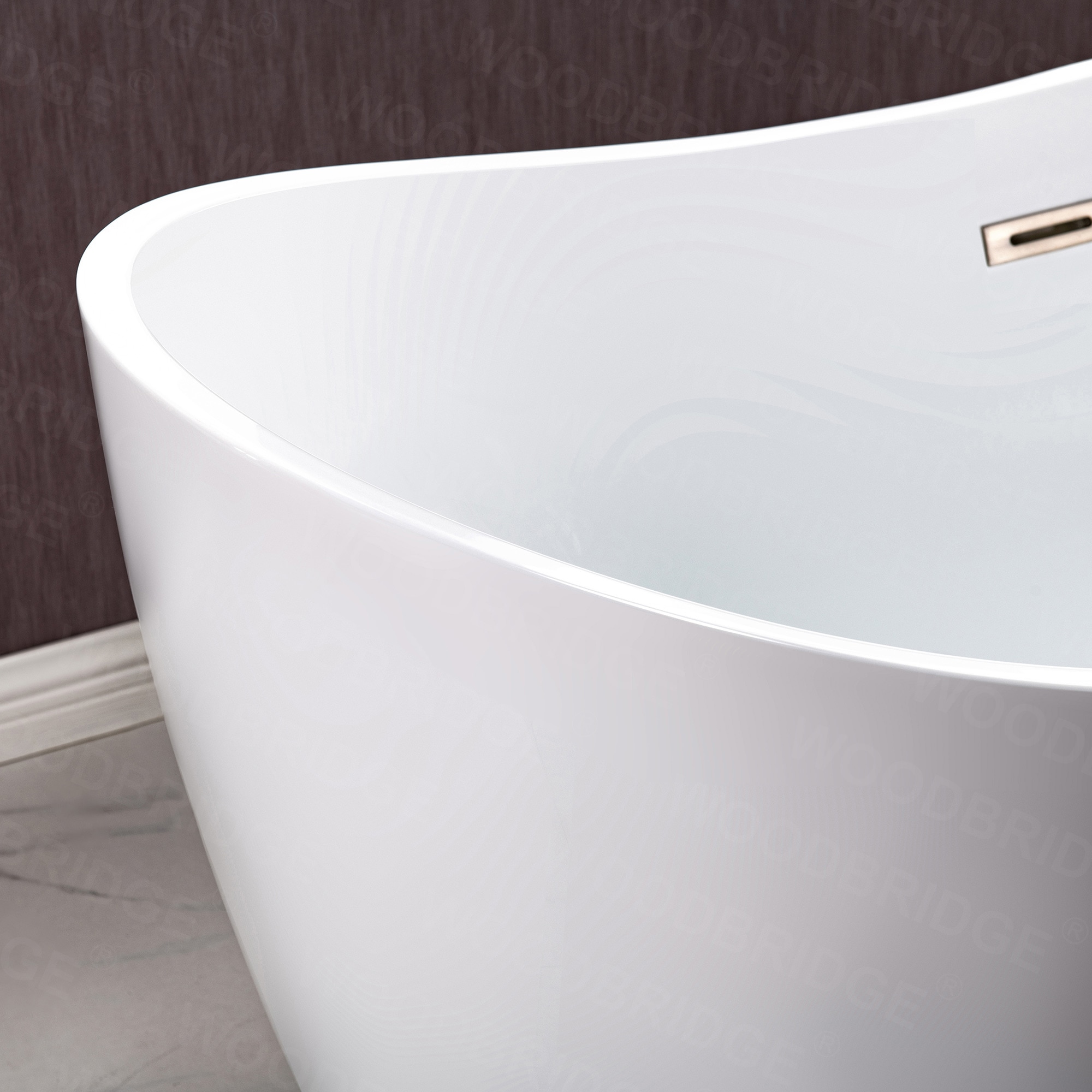 Woodbridge W-B0002-B 66 x 31.75 Freestanding Soaking Acrylic Bathtub Color: White/Brushed Nickel