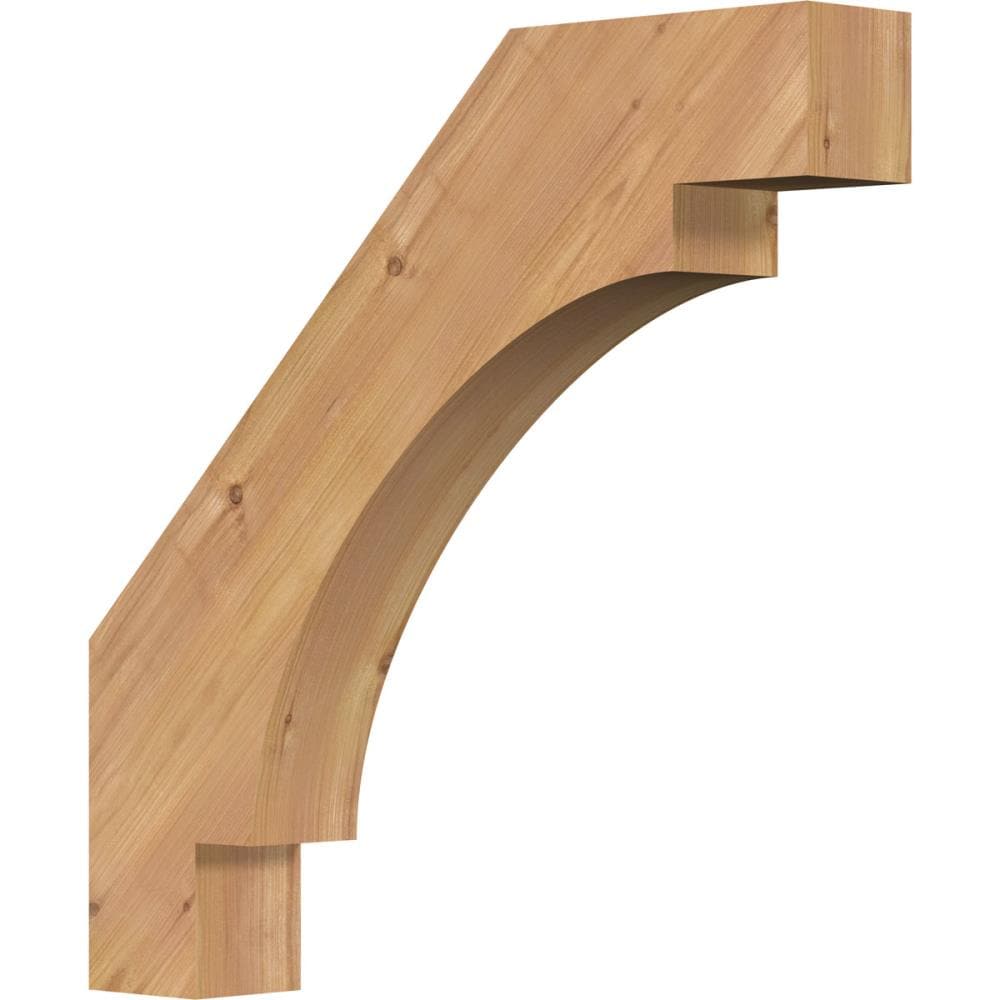 Ekena Millwork 3-1/2-in x 22-in x 22-in Western Red Cedar Unfinished Wood Merced Smooth Knee Brace #BRC04X22X22MRC00SWR