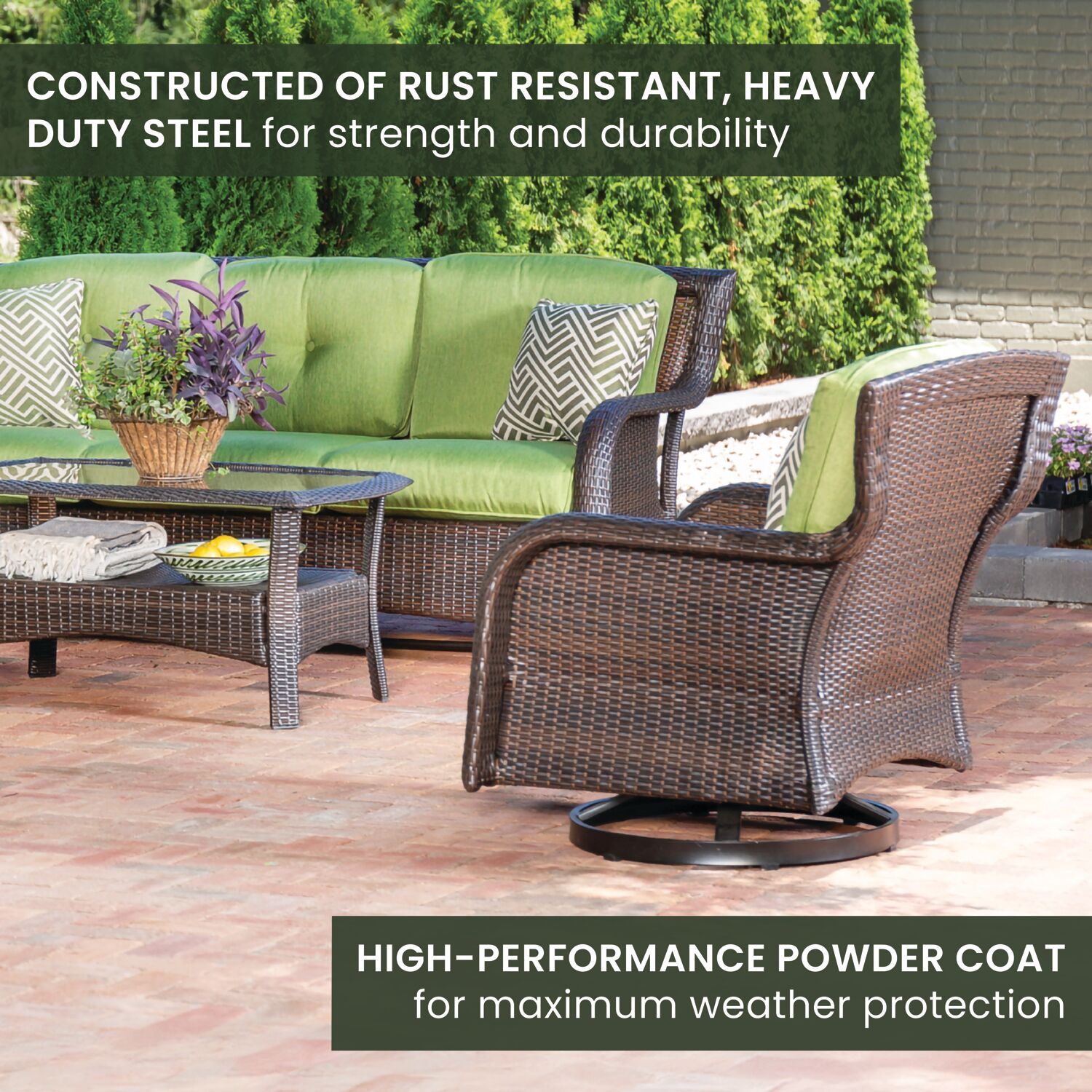 Hanover STRATH4PCSW-S-GRN Patio-Conversation-Sets - View #5