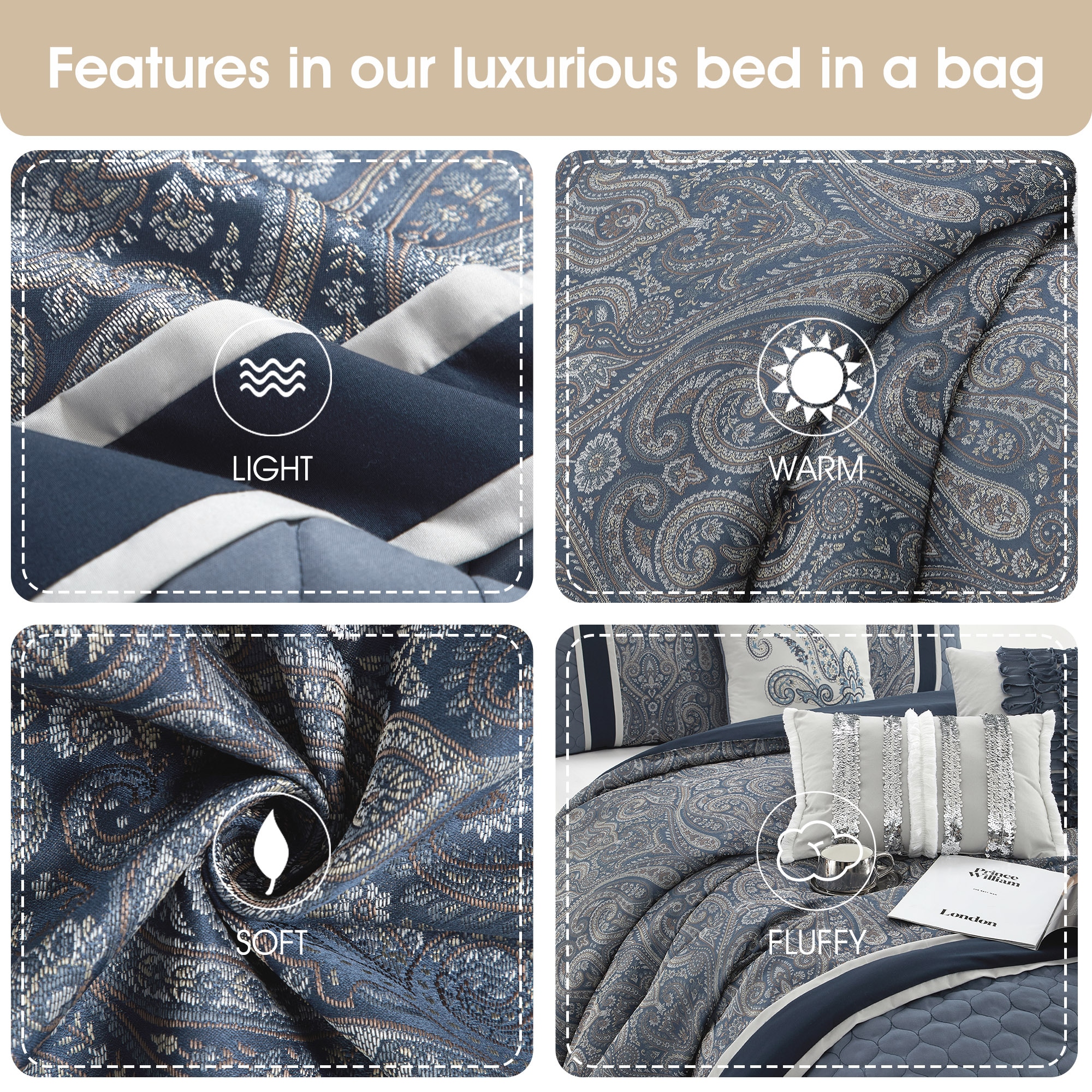 Nanshing GERALDINE7-CK-NAVY bedding - View #4