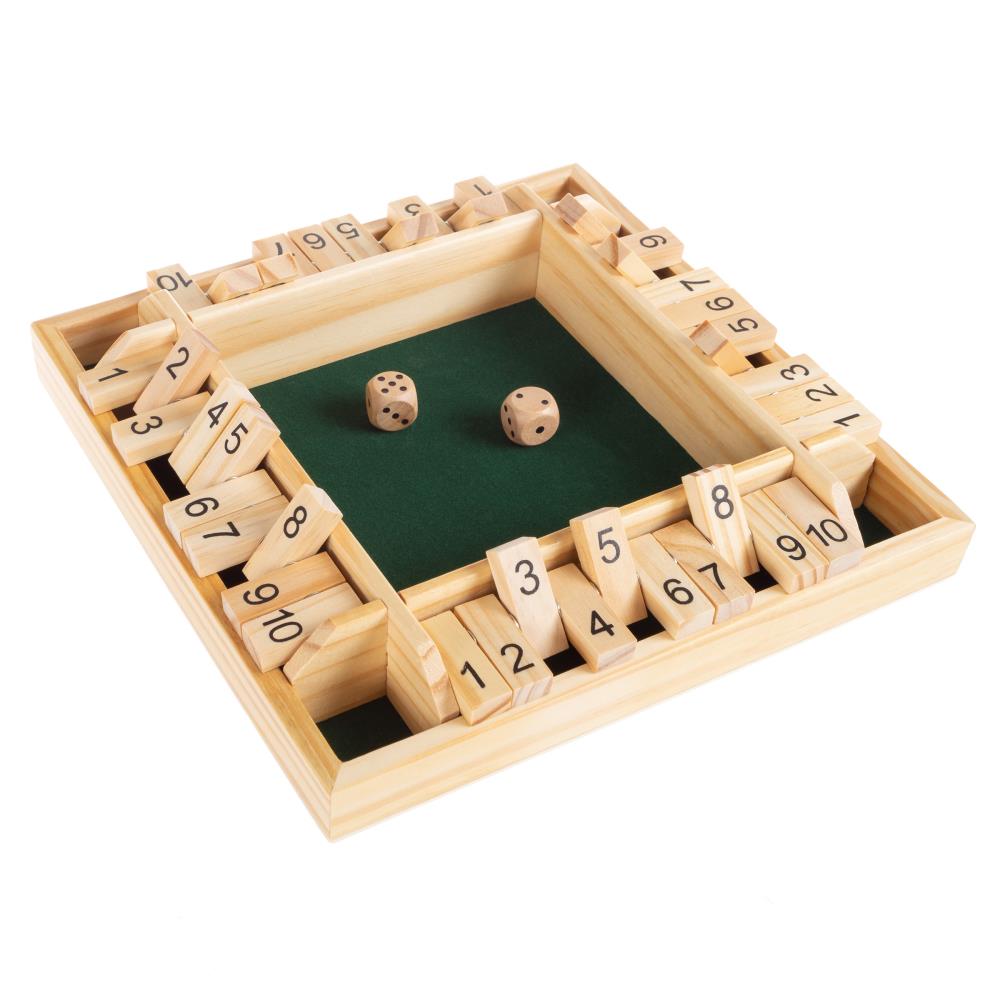 We Games 4 Player Shut The Box Jogo de tabuleiro de dados com