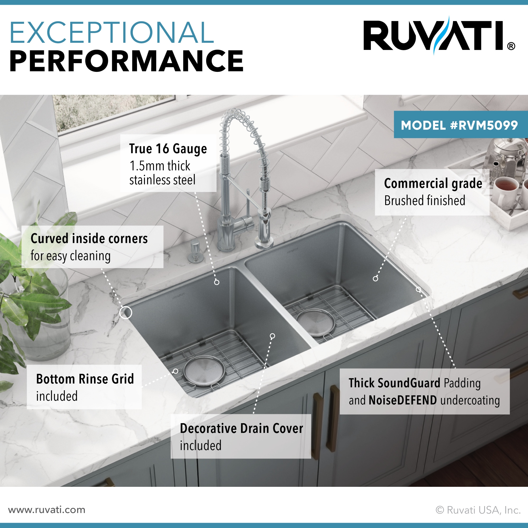 Ruvati RVM5099 Kitchen-Sinks - View #5