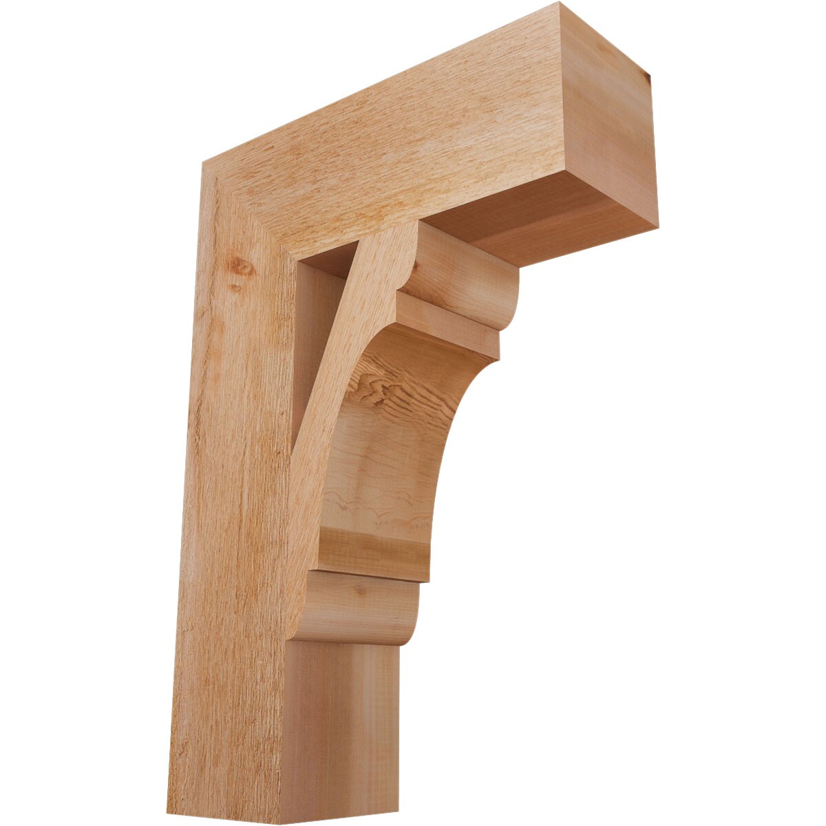 Ekena Millwork BKT06X18X26OLY05RWR Olympic block rough sawn 6-in x 18-in x 26-in Western red cedar Brown Wood Standard bracket