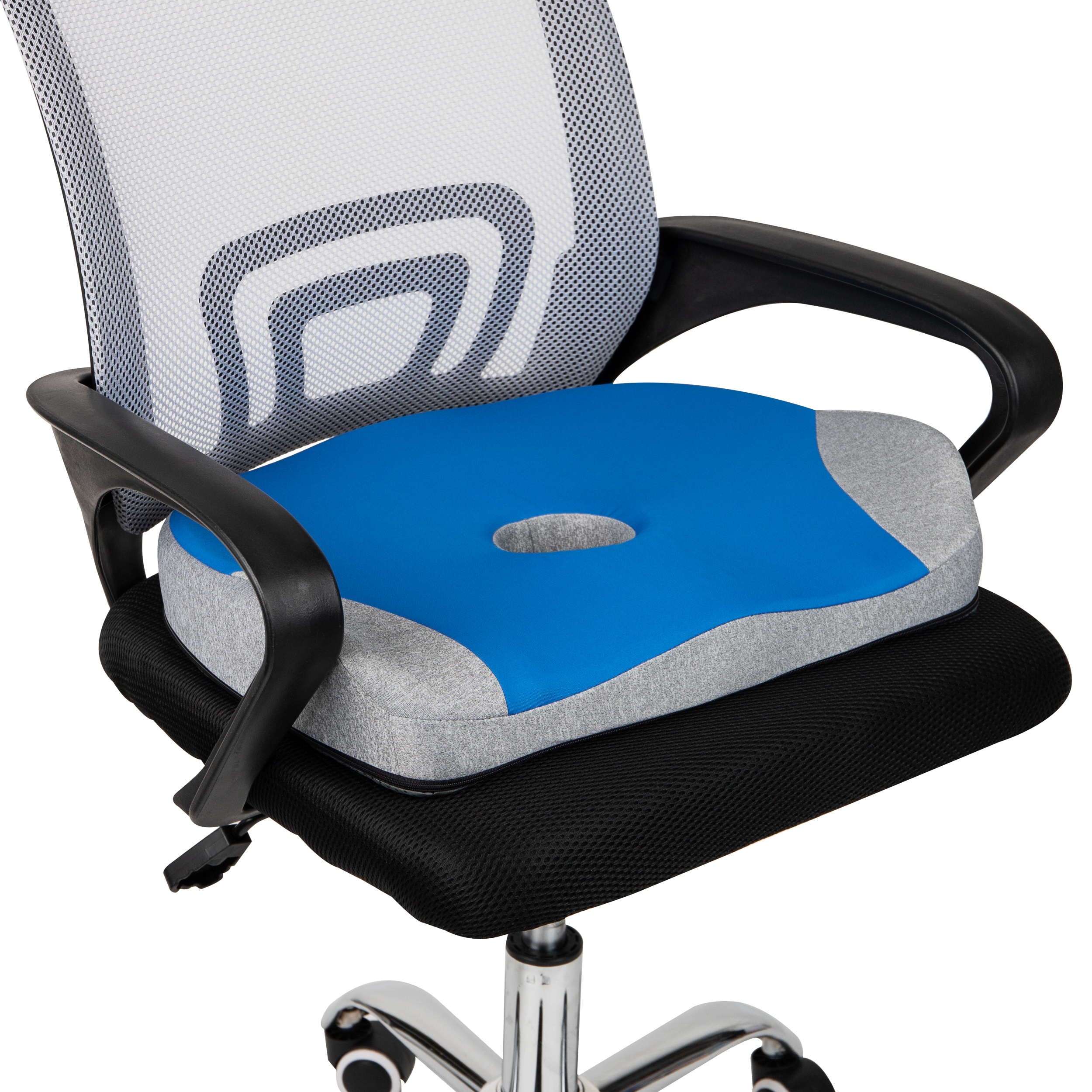 Mind Reader GELCUSH-BLU 18.25-Inches x 14.25-Inches Foam U-shaped Lumbar cushion