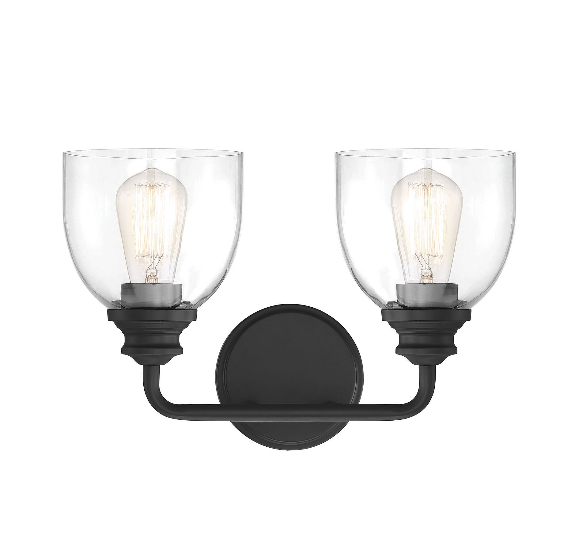 Savoy House Essentials 8-7205-2-BK Vale 14.75-in 2 -Light Matte Black Modern/contemporary Vanity light