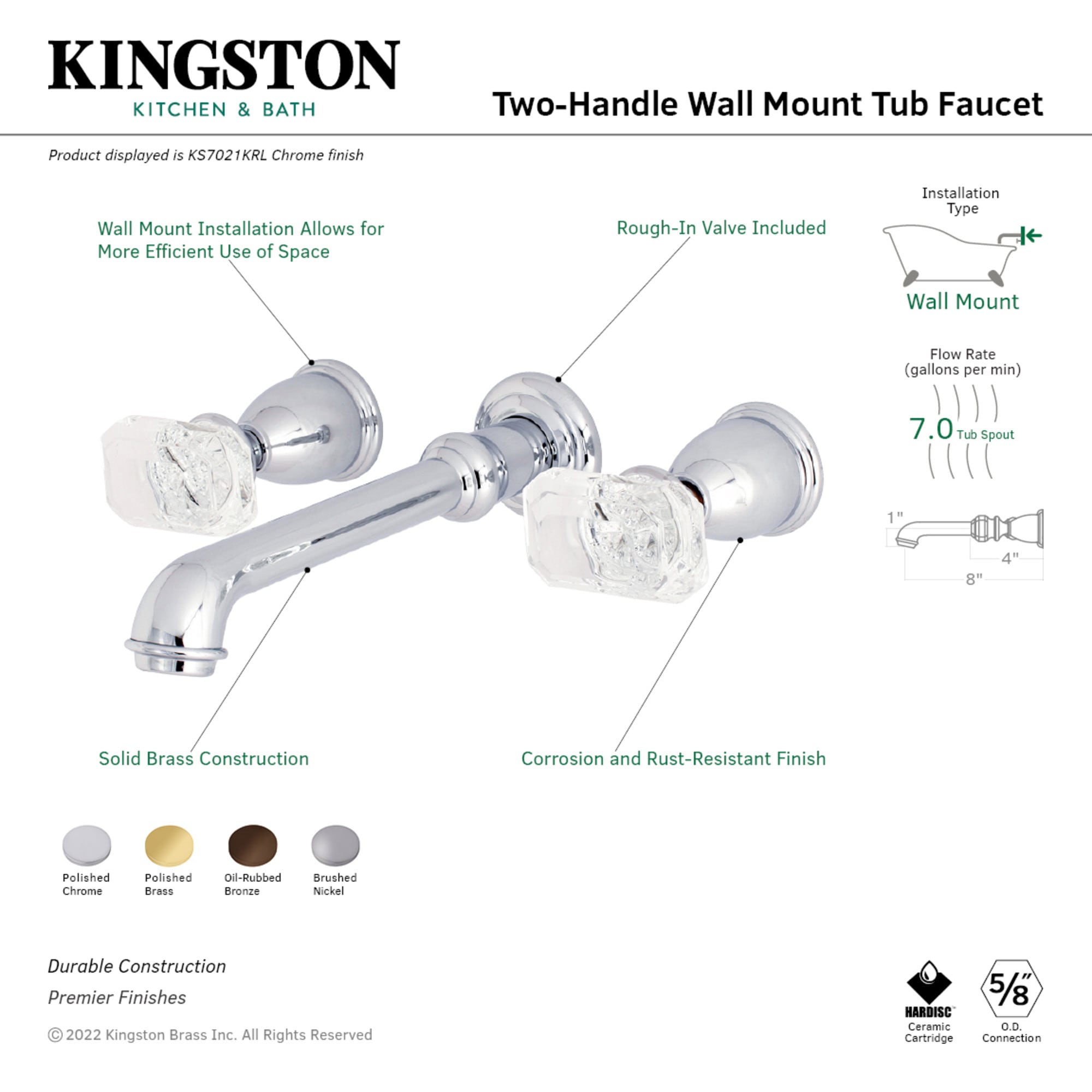 Kingston Brass WLKS7022KRL Roman-Tub-Faucets - View #2