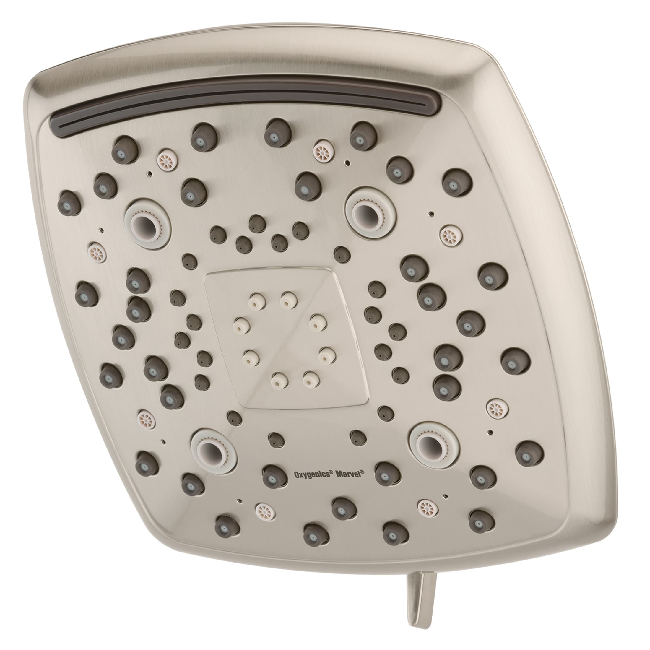 Oxygenics 57568 Marvel 9.0 -Spray Brushed Nickel Square Fixed High Pressure Rain Shower Head 2 GPM