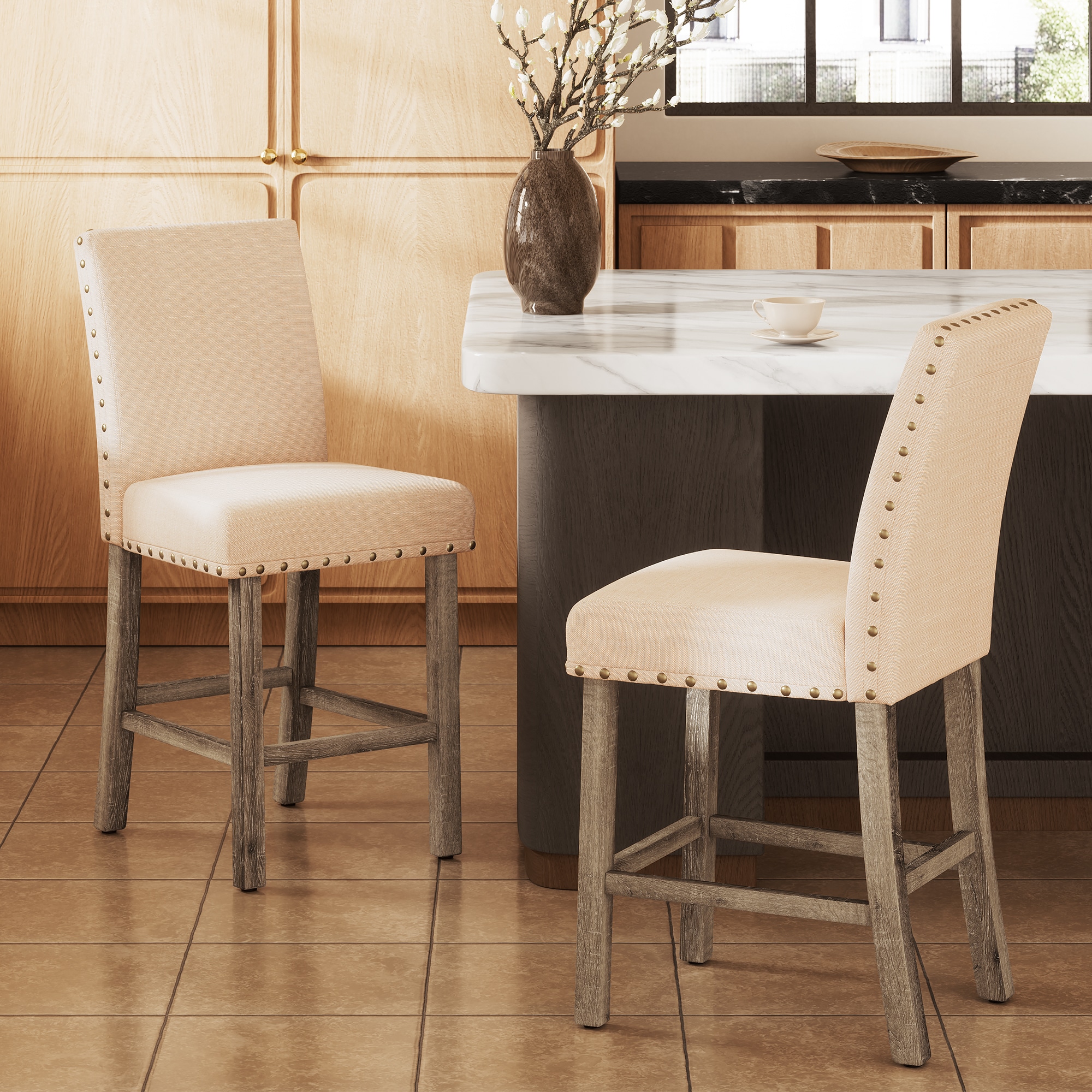 FARATI D2005BR-BEIGE Dining-Chairs - View #2