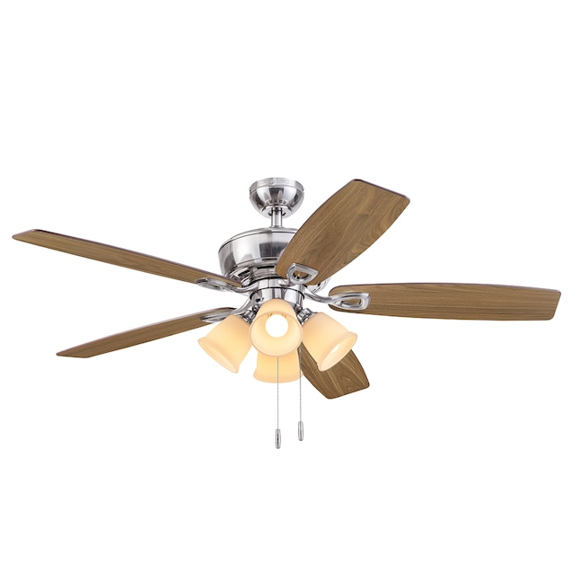Harbor Breeze Notus 52 In Brushed Nickel Led Indoor Downrod Or Flush Mount Ceiling Fan With Light 5 Blade The Fans Department At Com - Hampton Bay Ceiling Fan Wattage Chart