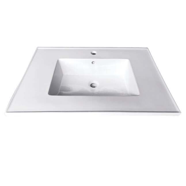 Kingston Brass Continental 25 In White, 25 Inch Bathroom Vanity Top With Sink