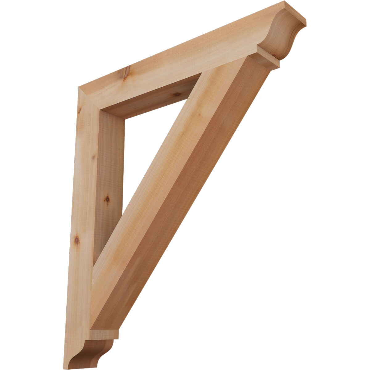 Ekena Millwork BKT04X28X32TRA01SWR Traditional traditional smooth 3-1/2-in x 28-in x 32-in Western red cedar Brown Wood Standard bracket