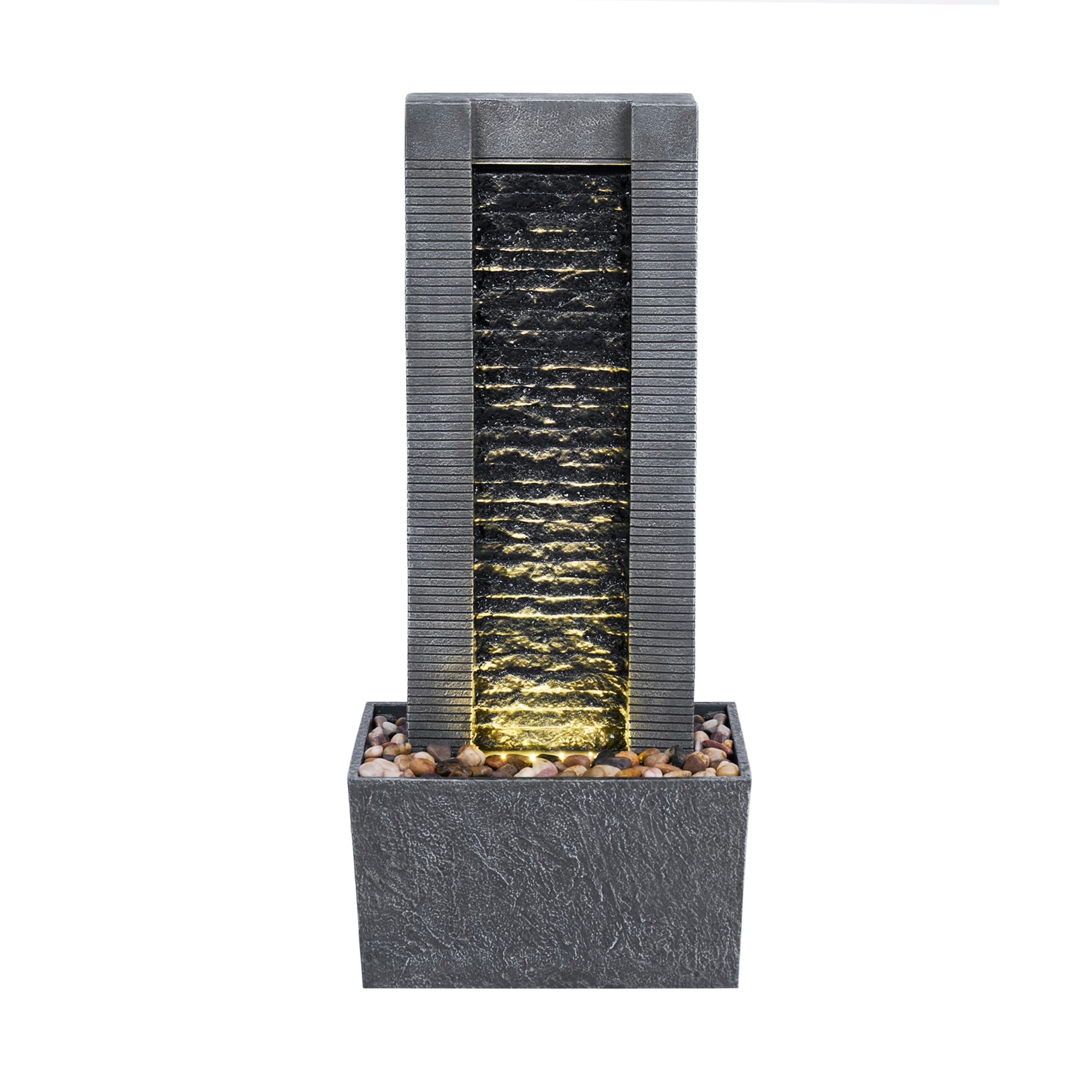 Teamson Home 29.25-in H Resin Rock Waterfall Fountain Outdoor Fountain ...