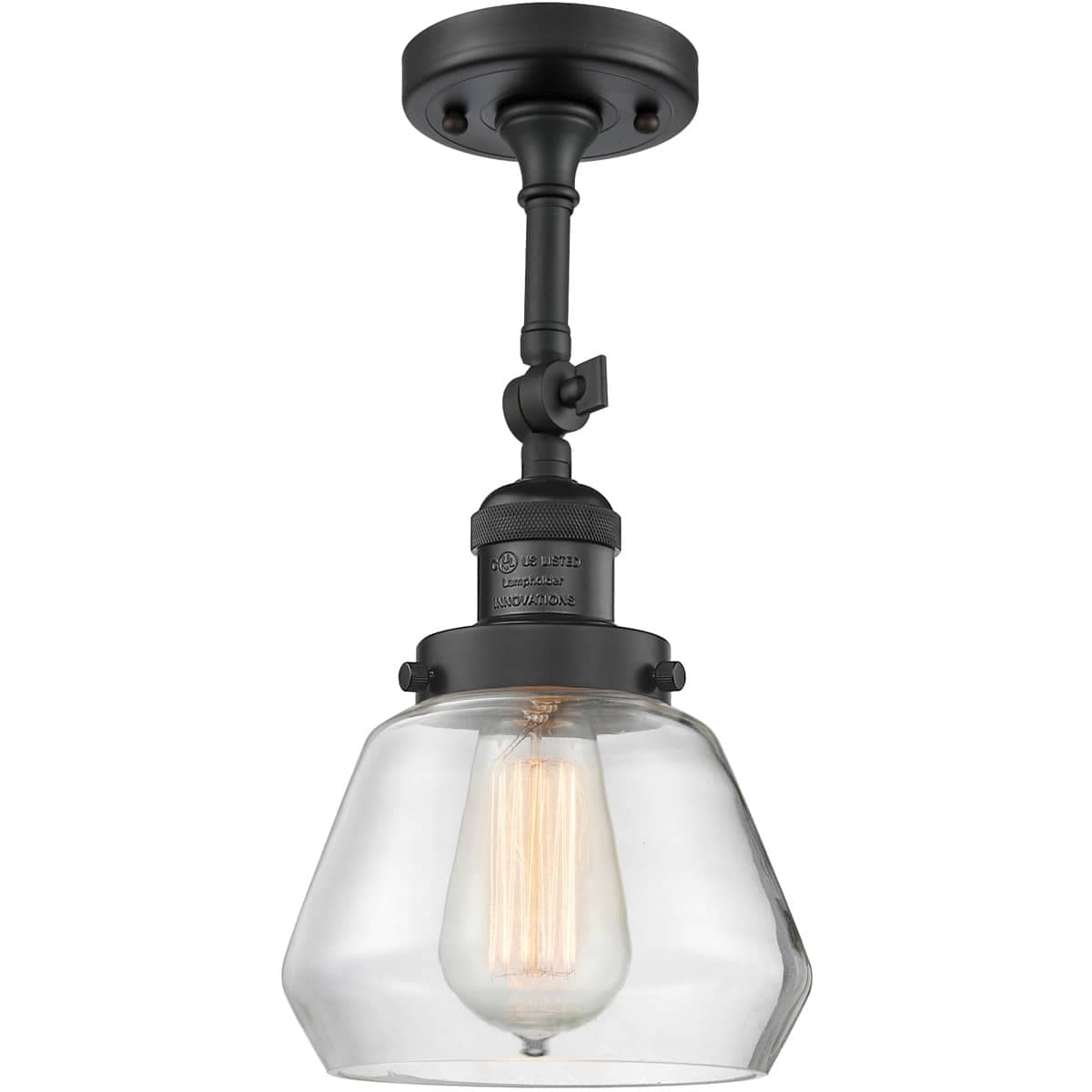 Innovations Lighting 1354632 201F-BK-G172-LED Franklin Restoration Fulton Matte Black