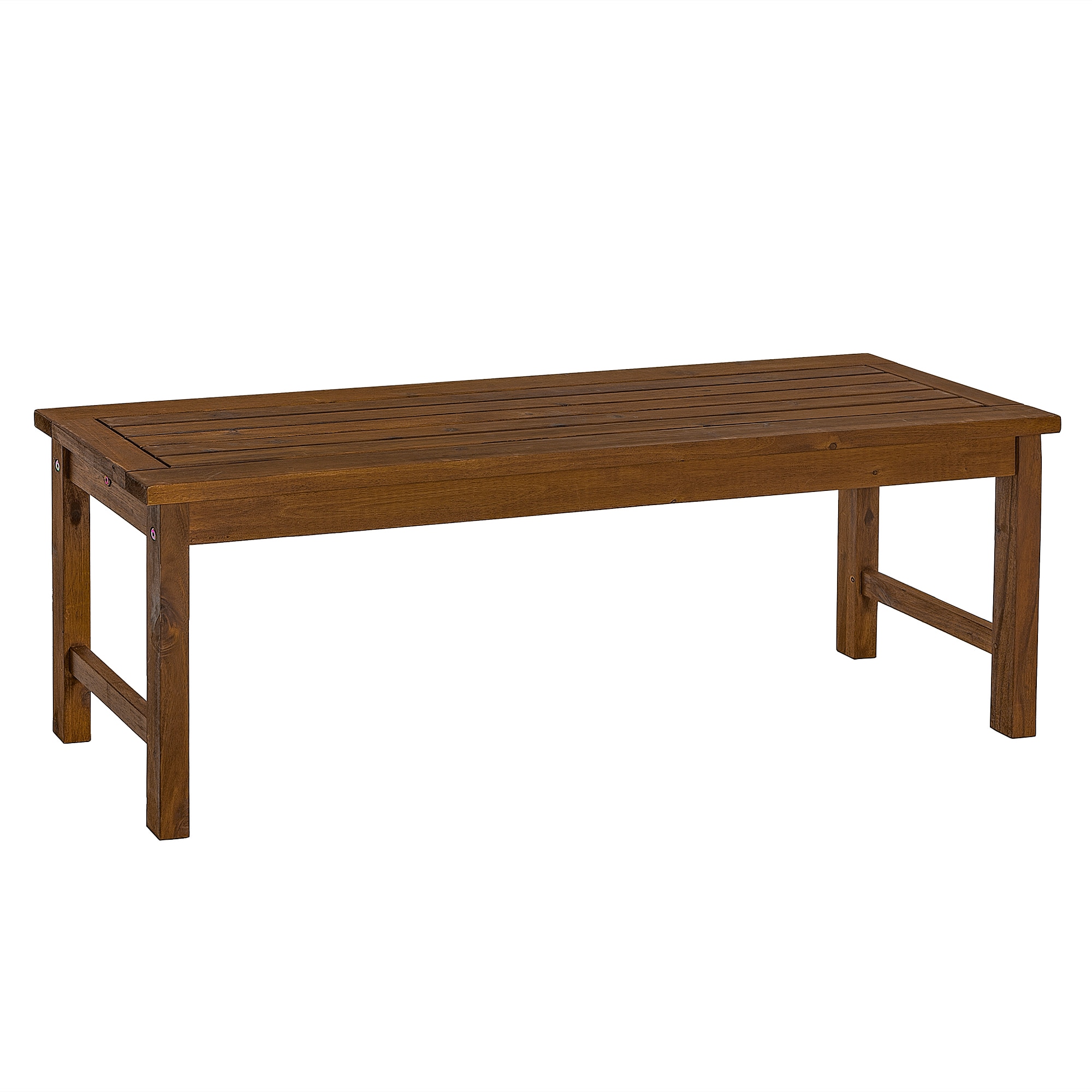 Walker Edison 53-in W x 17-in H Dark Brown Acacia Traditional Bench at ...