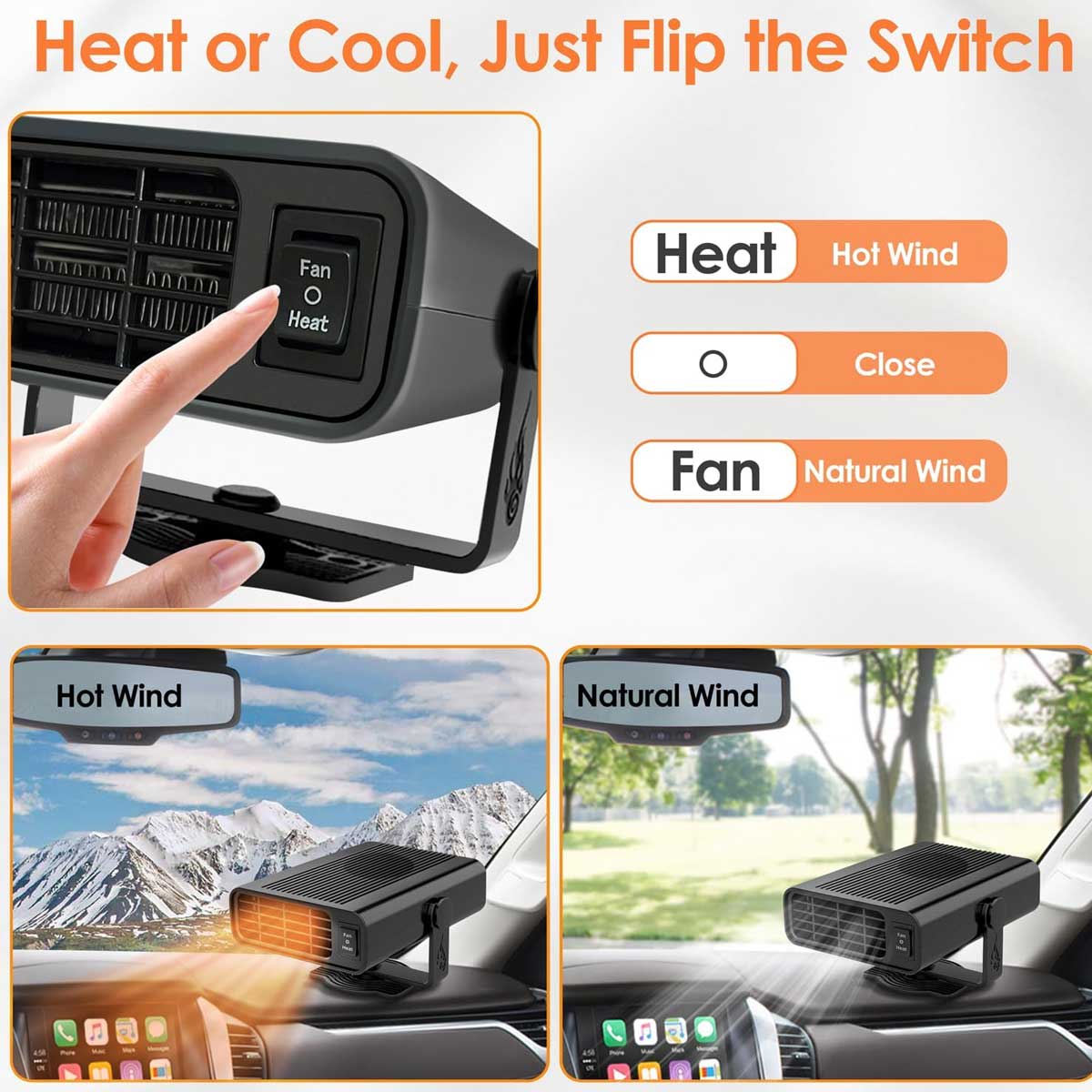 heater cigarette lighter Aoibox 200W 12V Portable Car Heater with Cigarette Lighter Plug 2 in 1  Heating Cooling Fast Defrost Defogger for Cars Trucks SUVs Vans in the  Electric Space Heaters department at Lowes.com
